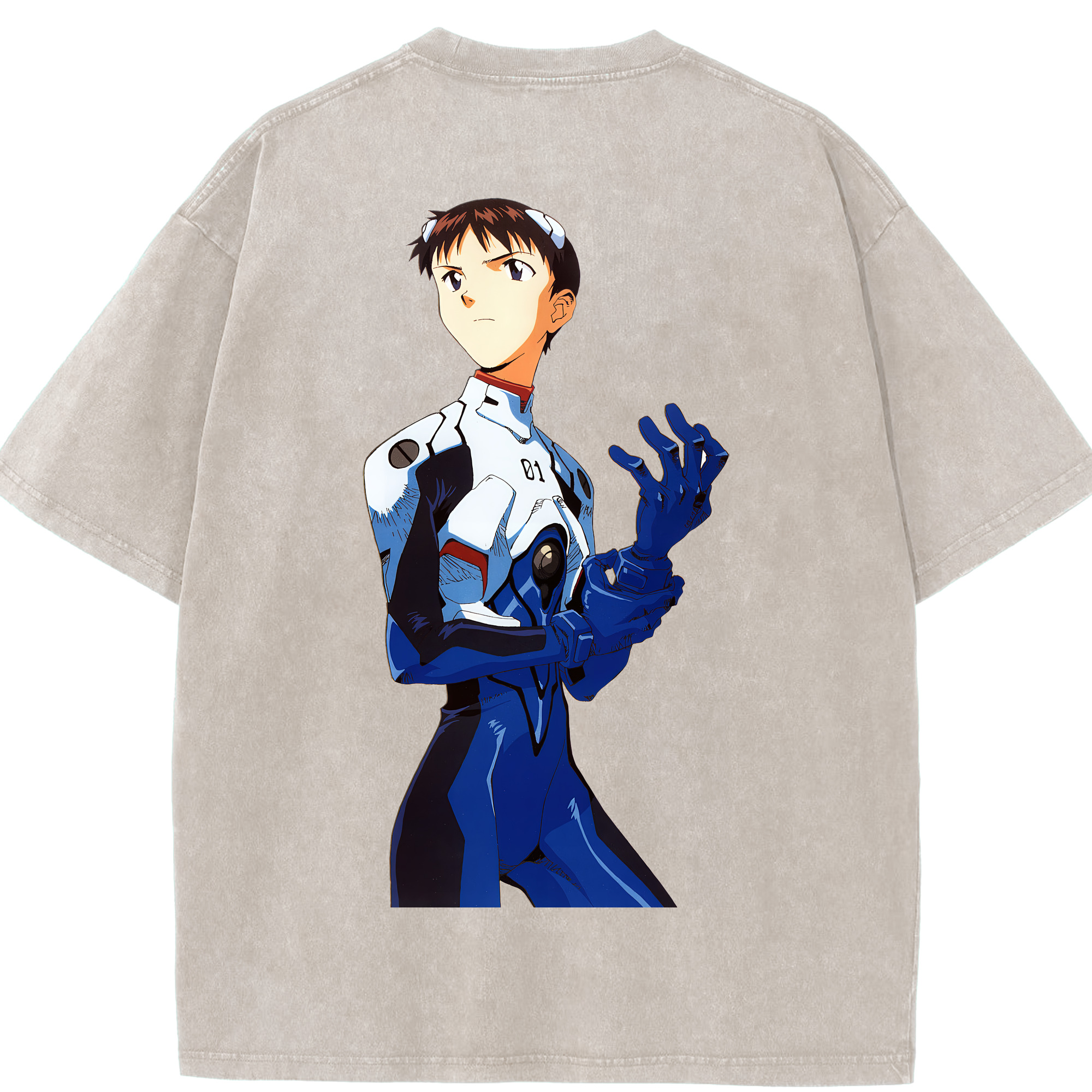 （画像用） EVA 新世紀エヴァンゲリオン 綿100% ヴィンテージ風 半袖Tシャツ（背面プリント）