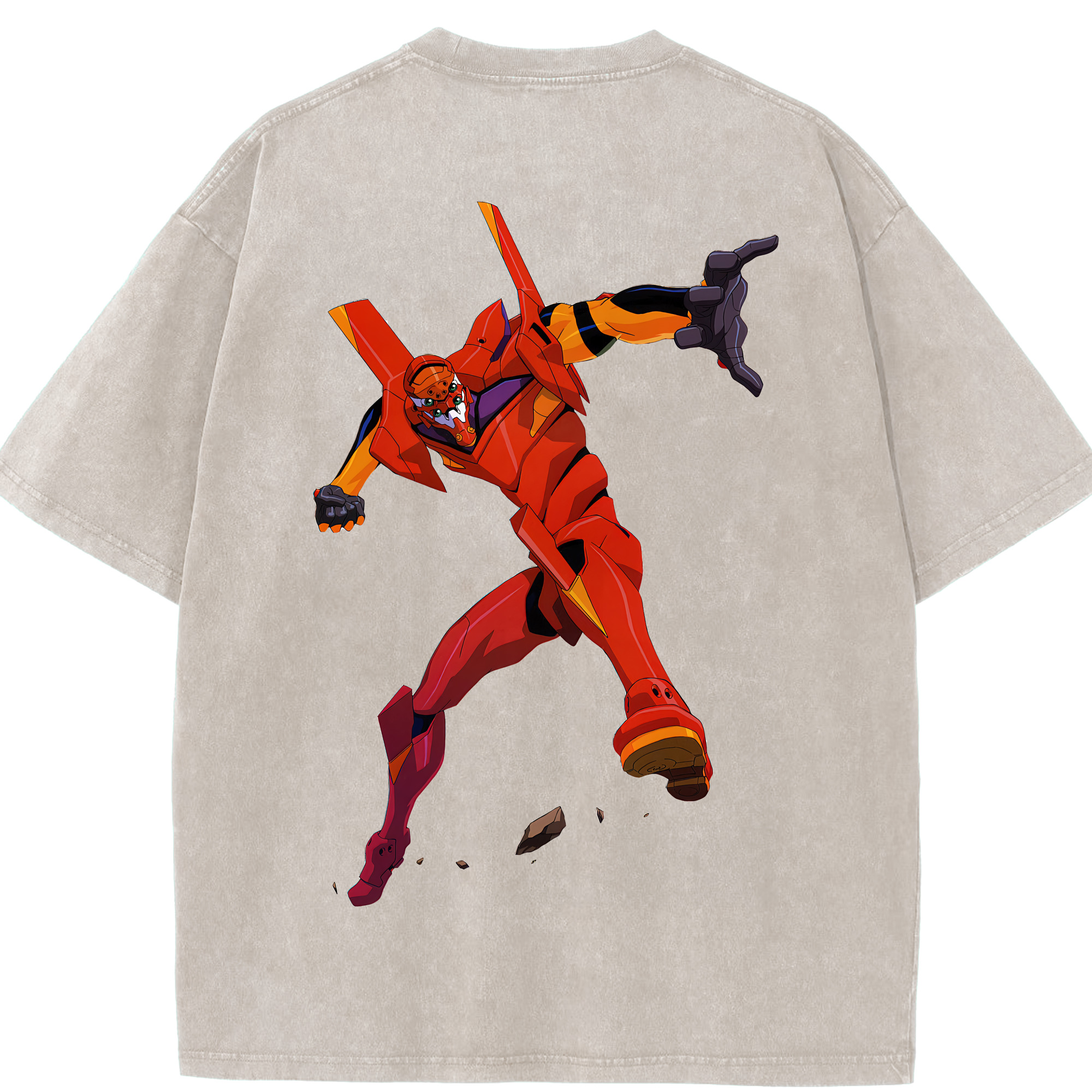（画像用） EVA 新世紀エヴァンゲリオン 綿100% ヴィンテージ風 半袖Tシャツ（背面プリント）