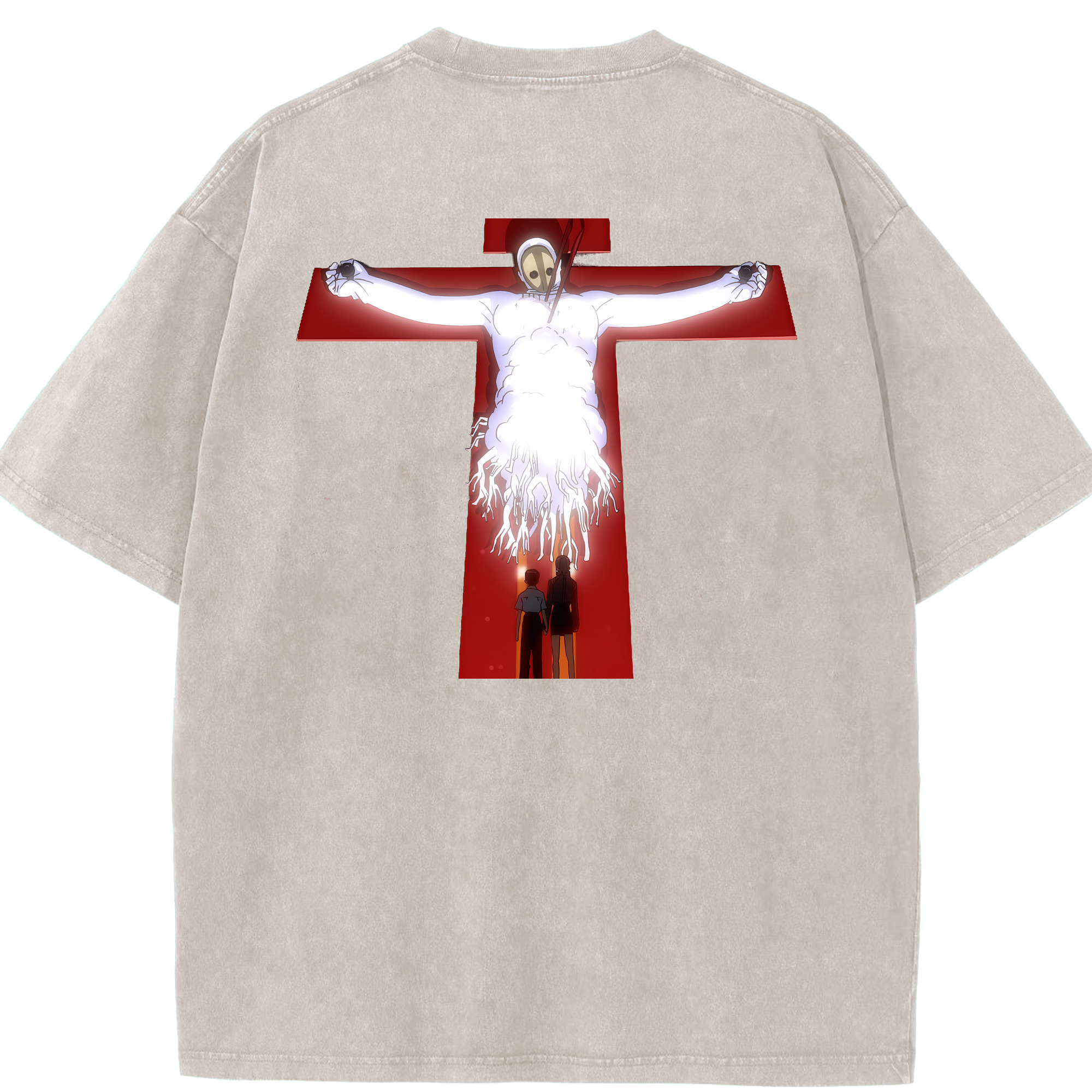 （画像用） EVA 新世紀エヴァンゲリオン 綿100% ヴィンテージ風 半袖Tシャツ（背面プリント）