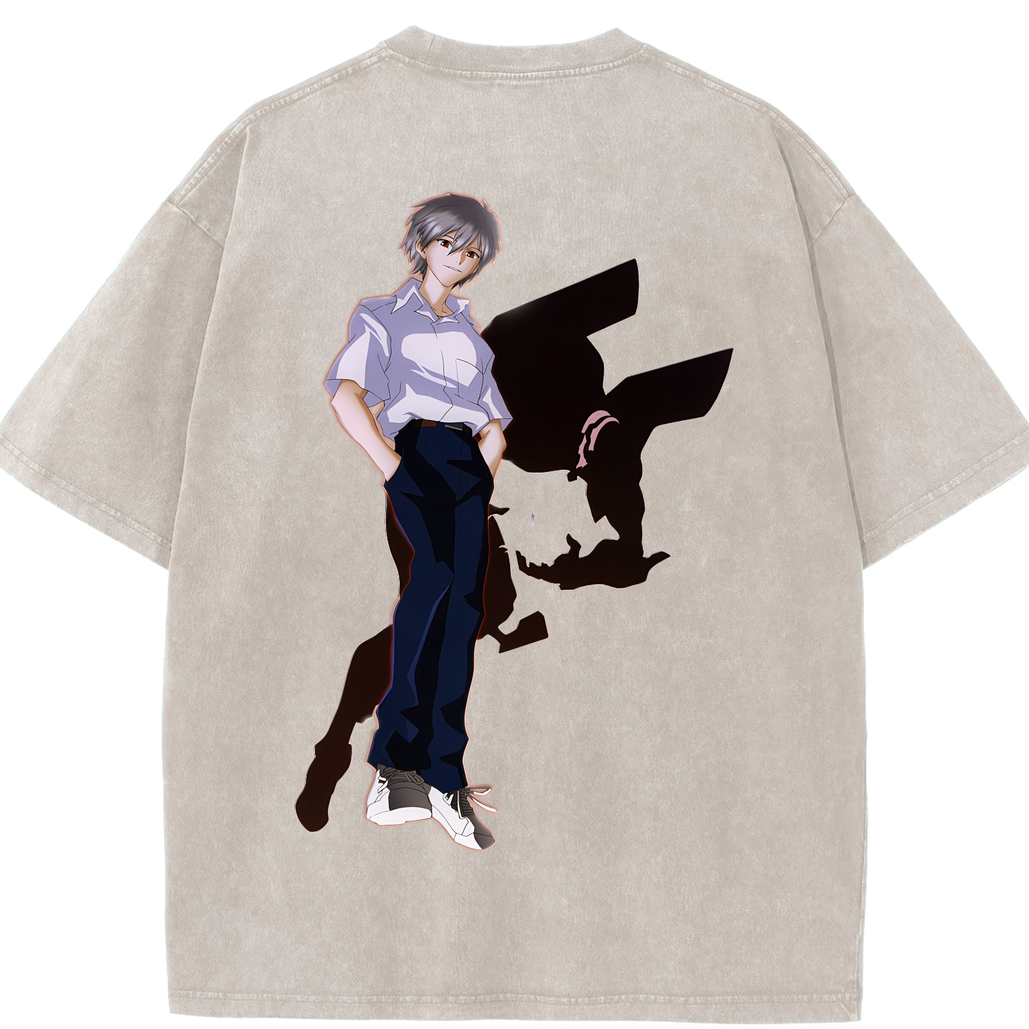 （画像用） EVA 新世紀エヴァンゲリオン 綿100% ヴィンテージ風 半袖Tシャツ（背面プリント）