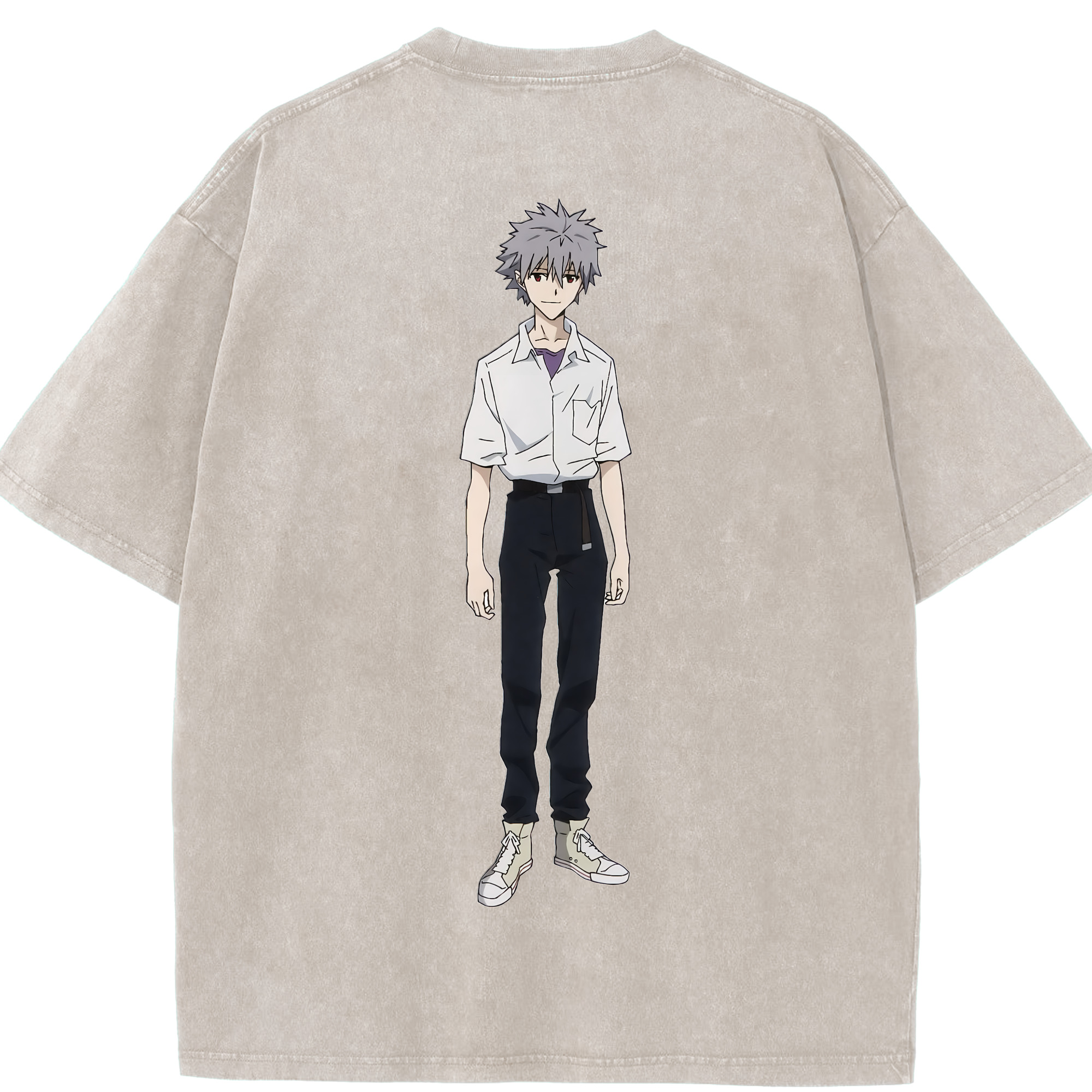 （画像用） EVA 新世紀エヴァンゲリオン 綿100% ヴィンテージ風 半袖Tシャツ（背面プリント）