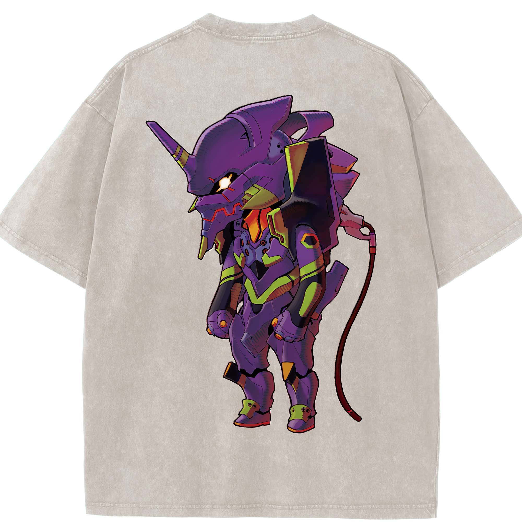 （画像用） EVA 新世紀エヴァンゲリオン 綿100% ヴィンテージ風 半袖Tシャツ（背面プリント）