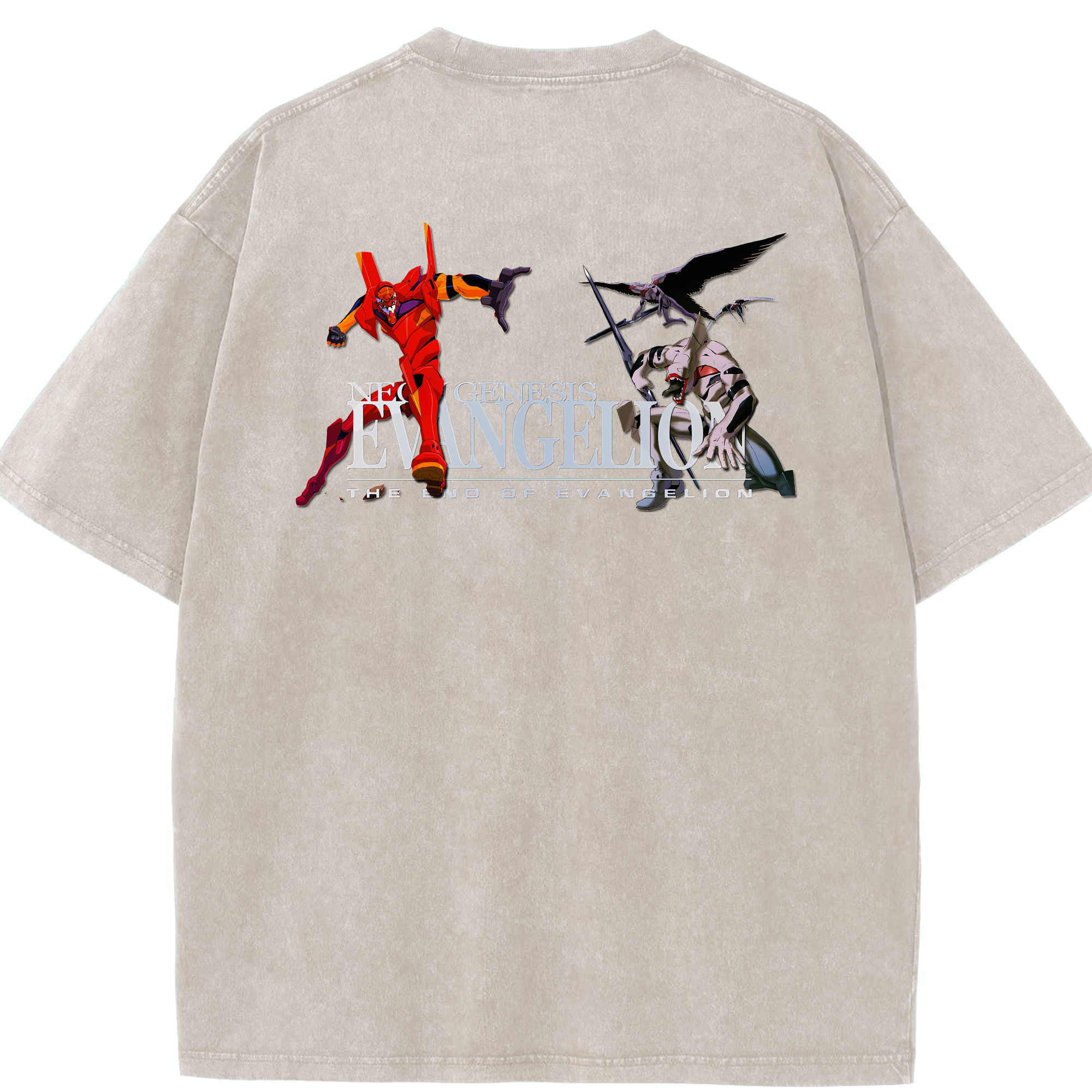 （画像用） EVA 新世紀エヴァンゲリオン 綿100% ヴィンテージ風 半袖Tシャツ（背面プリント）