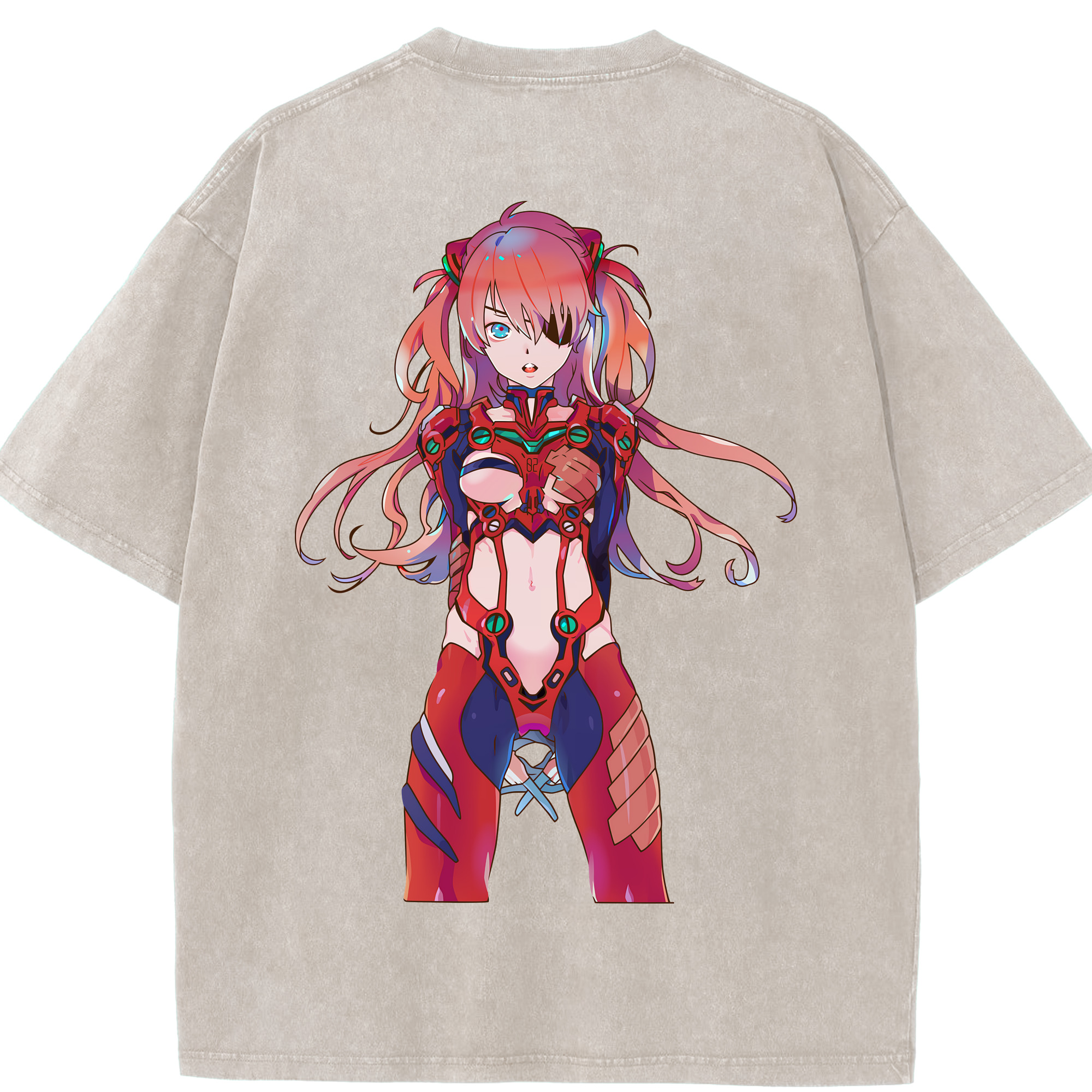 （画像用） EVA 新世紀エヴァンゲリオン 綿100% ヴィンテージ風 半袖Tシャツ（背面プリント）