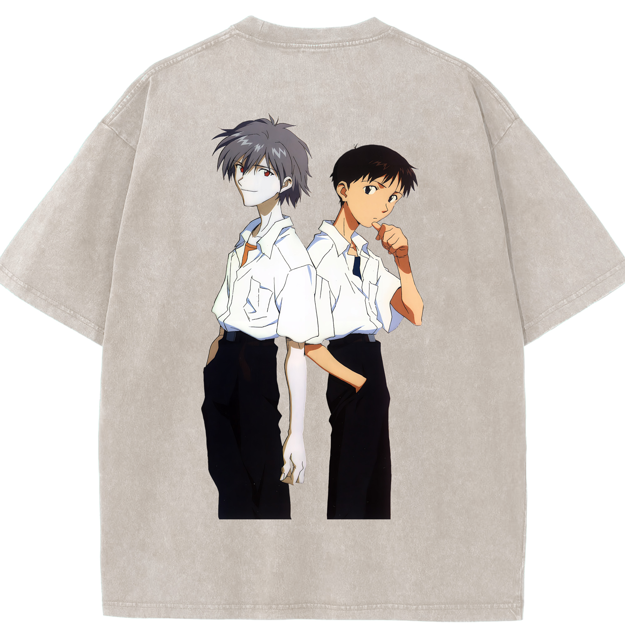 （画像用） EVA 新世紀エヴァンゲリオン 綿100% ヴィンテージ風 半袖Tシャツ（背面プリント）