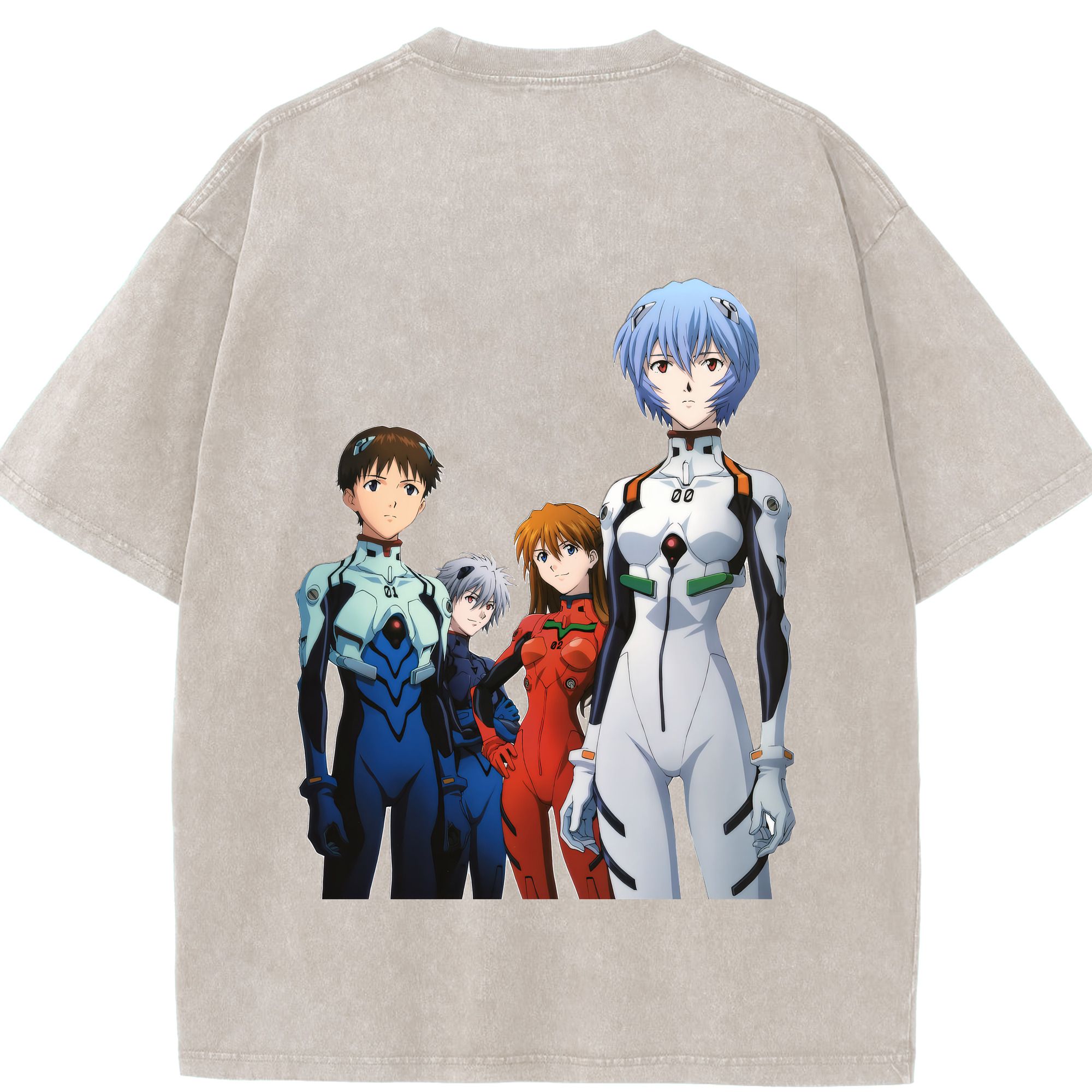 （画像用） EVA 新世紀エヴァンゲリオン 綿100% ヴィンテージ風 半袖Tシャツ（背面プリント）