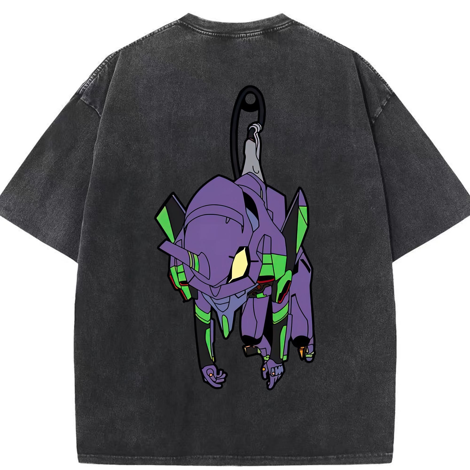 （画像用） EVA 新世紀エヴァンゲリオン 綿100% ヴィンテージ風 半袖Tシャツ（背面プリント）