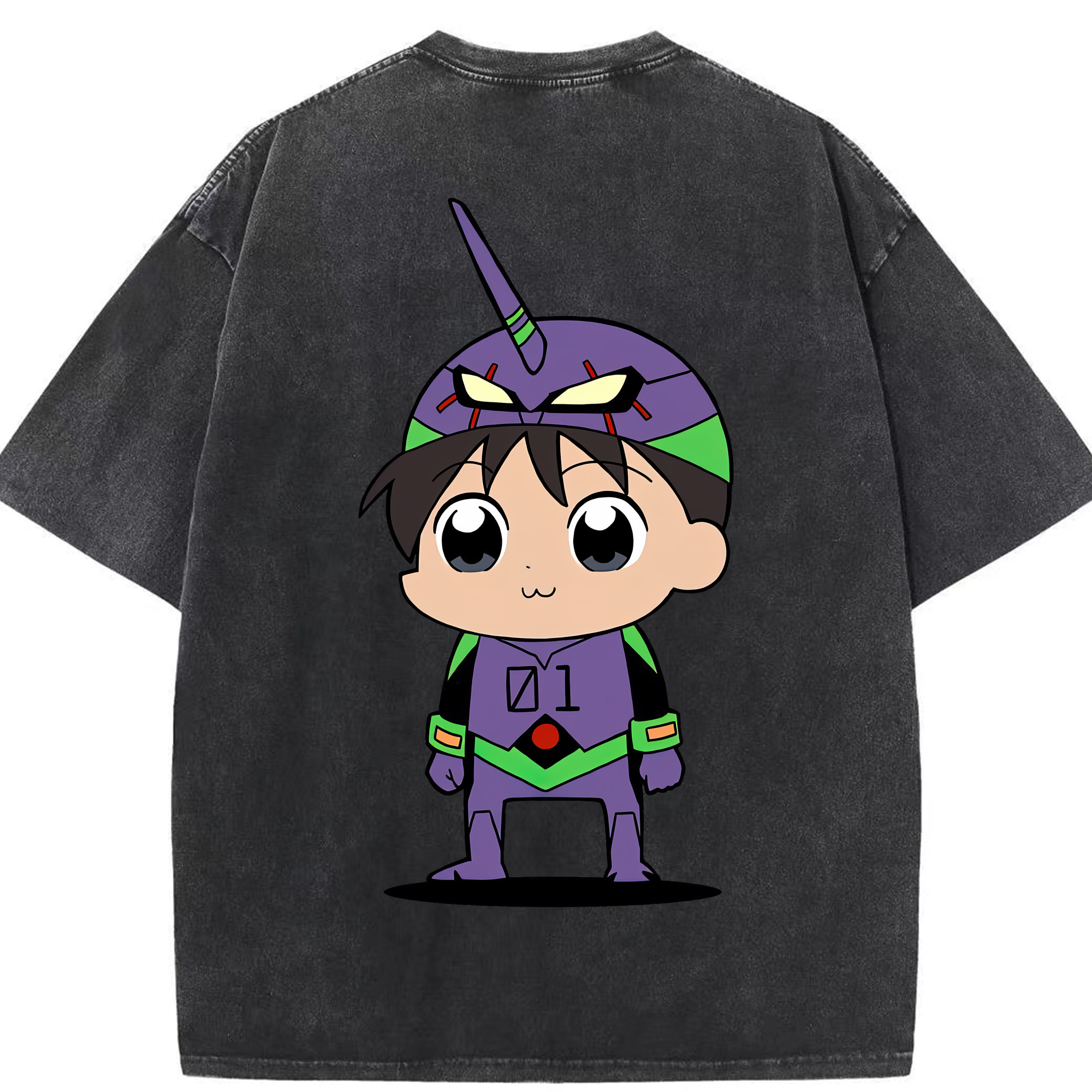 （画像用） EVA 新世紀エヴァンゲリオン 綿100% ヴィンテージ風 半袖Tシャツ（背面プリント）