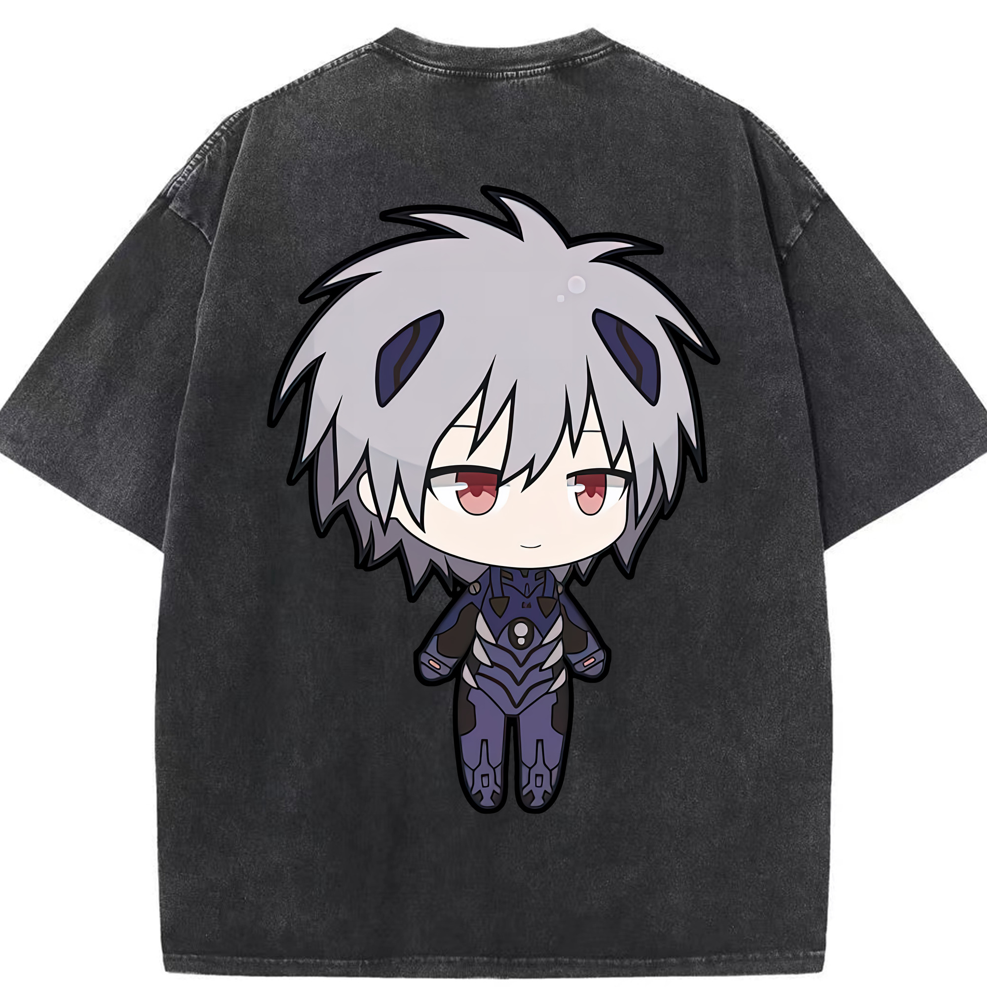 （画像用） EVA 新世紀エヴァンゲリオン 綿100% ヴィンテージ風 半袖Tシャツ（背面プリント）