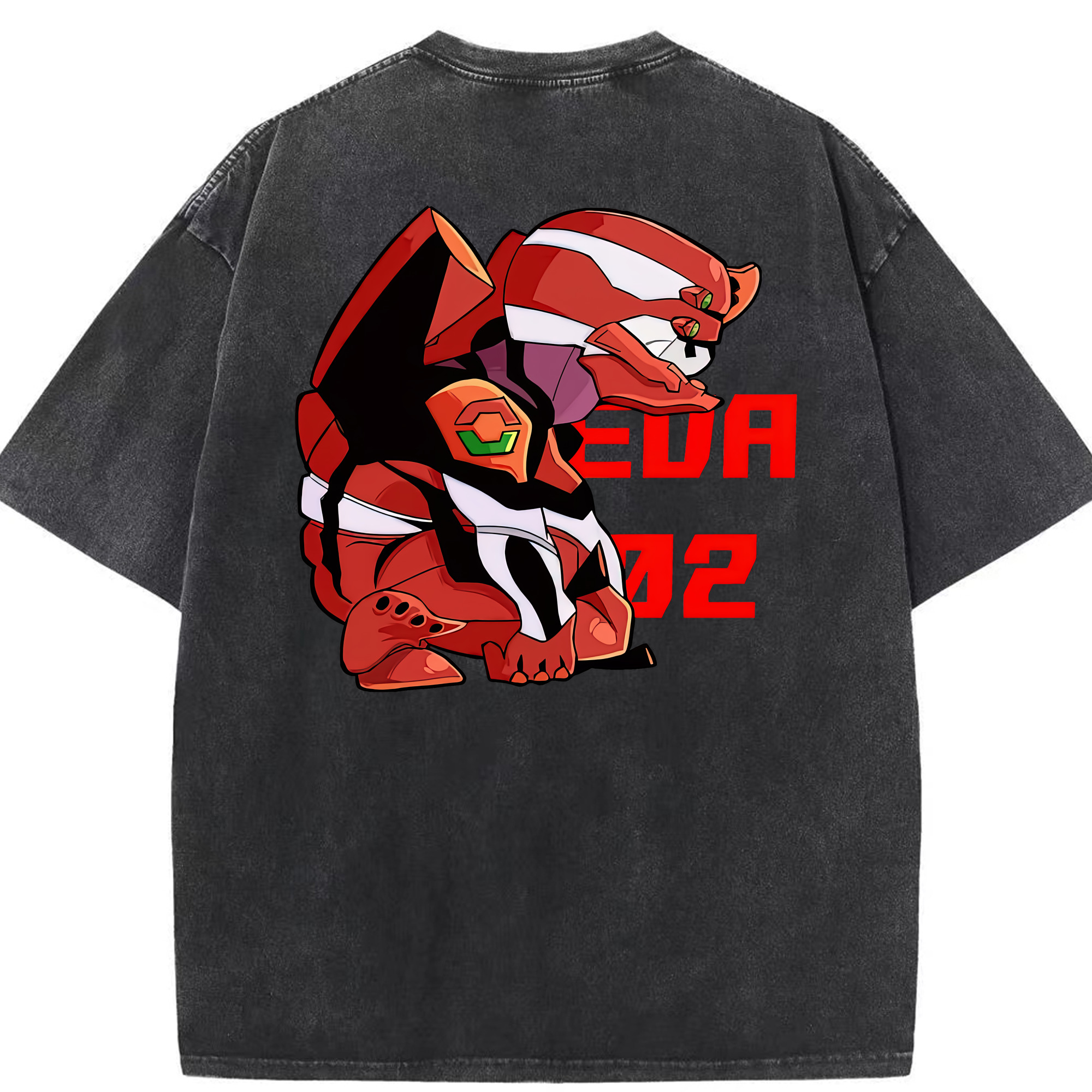 （画像用） EVA 新世紀エヴァンゲリオン 綿100% ヴィンテージ風 半袖Tシャツ（背面プリント）