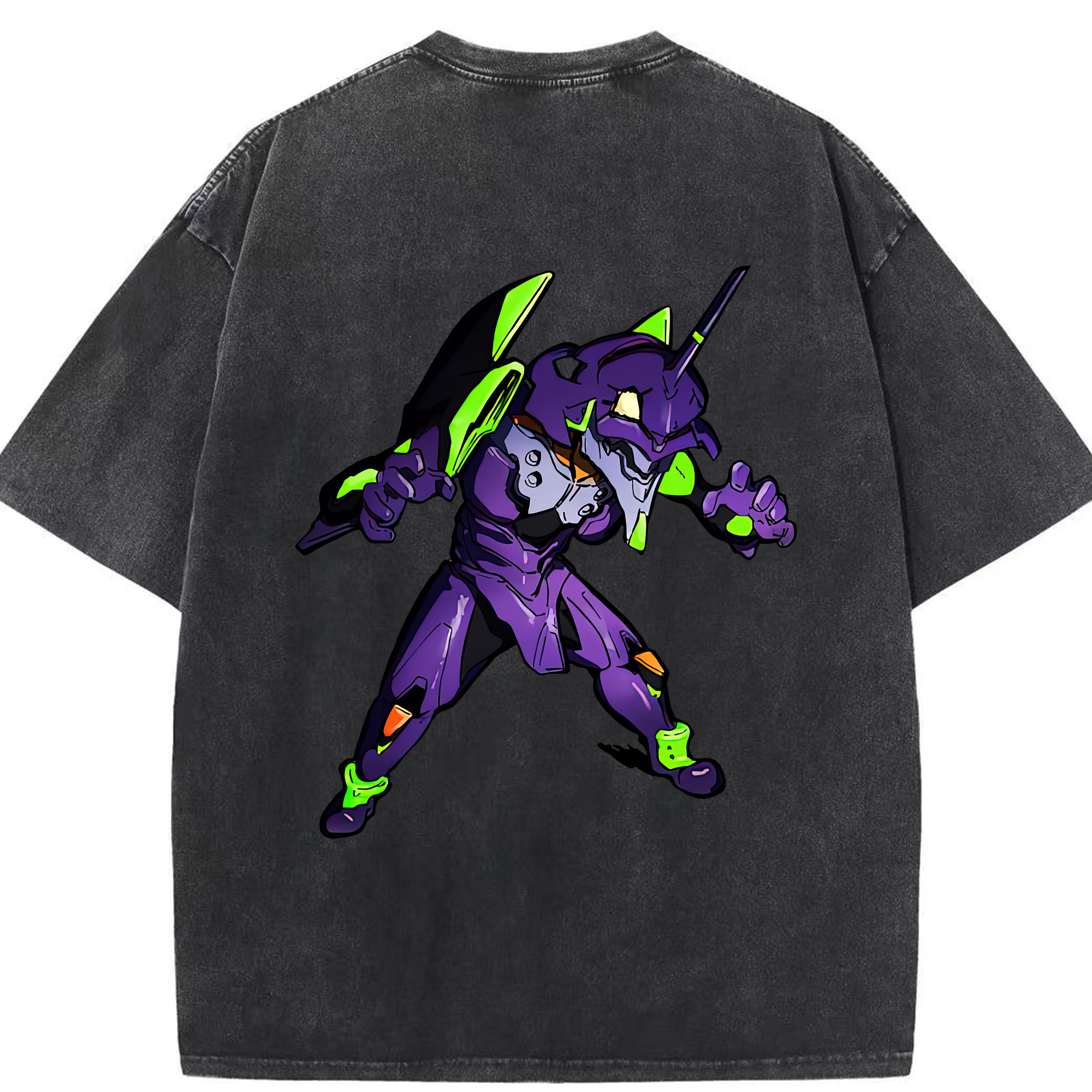 （画像用） EVA 新世紀エヴァンゲリオン 綿100% ヴィンテージ風 半袖Tシャツ（背面プリント）