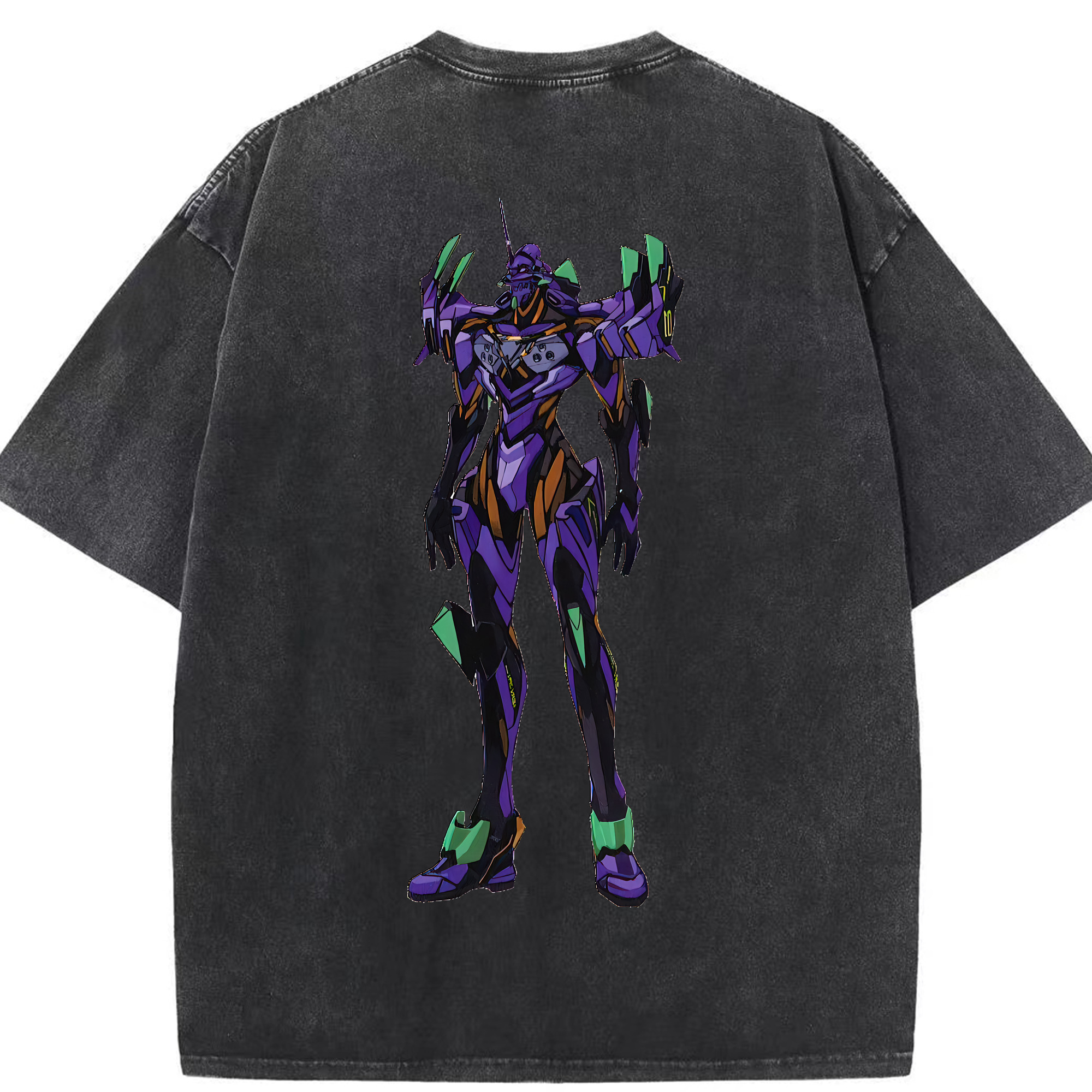 （画像用） EVA 新世紀エヴァンゲリオン 綿100% ヴィンテージ風 半袖Tシャツ（背面プリント）