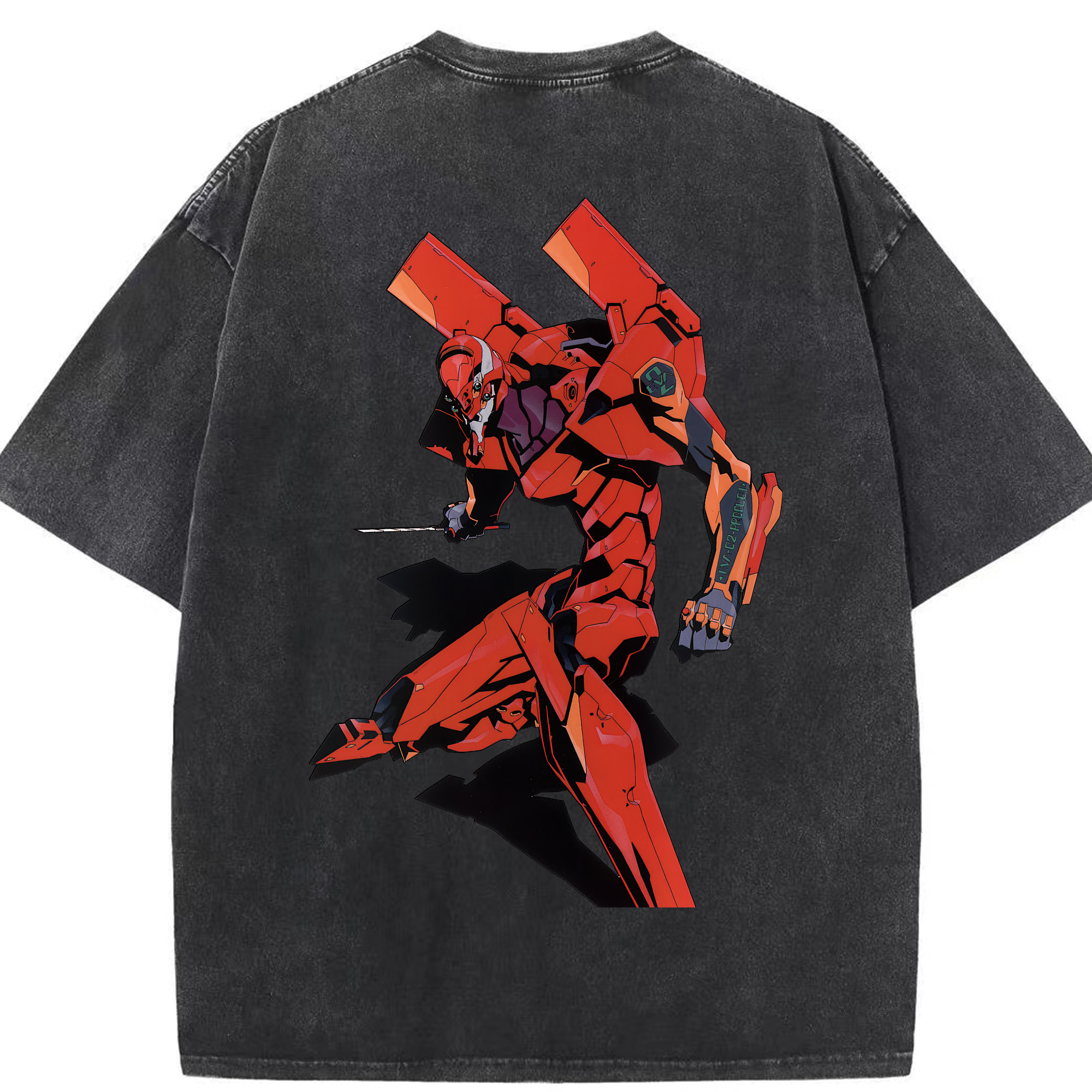 （画像用） EVA 新世紀エヴァンゲリオン 綿100% ヴィンテージ風 半袖Tシャツ（背面プリント）