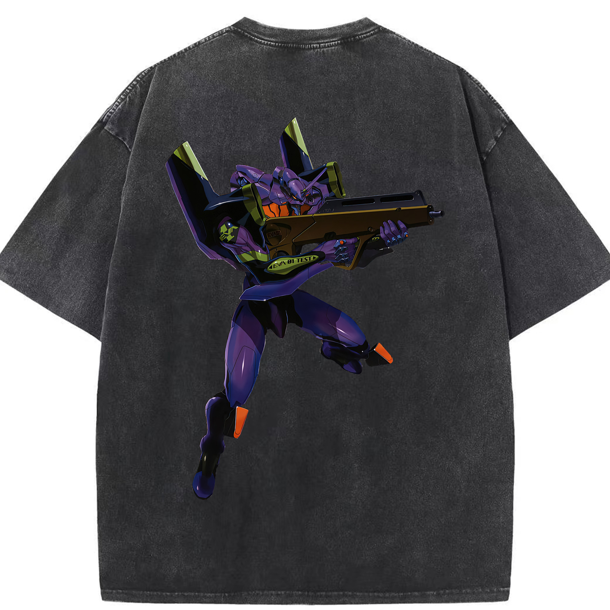 （画像用） EVA 新世紀エヴァンゲリオン 綿100% ヴィンテージ風 半袖Tシャツ（背面プリント）