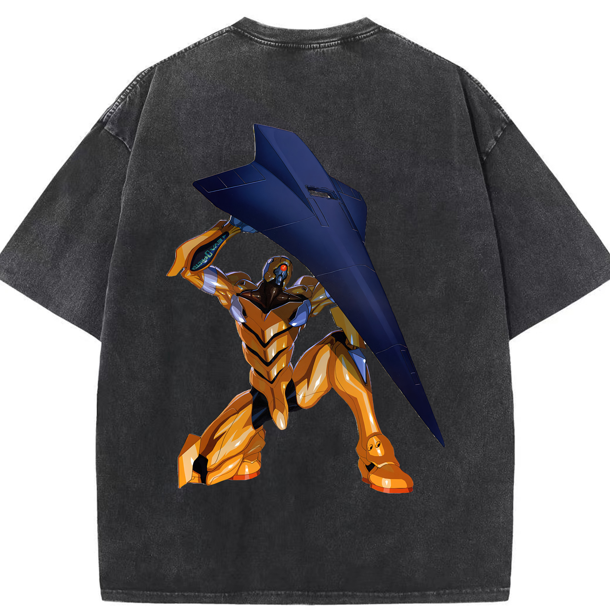 （画像用） EVA 新世紀エヴァンゲリオン 綿100% ヴィンテージ風 半袖Tシャツ（背面プリント）