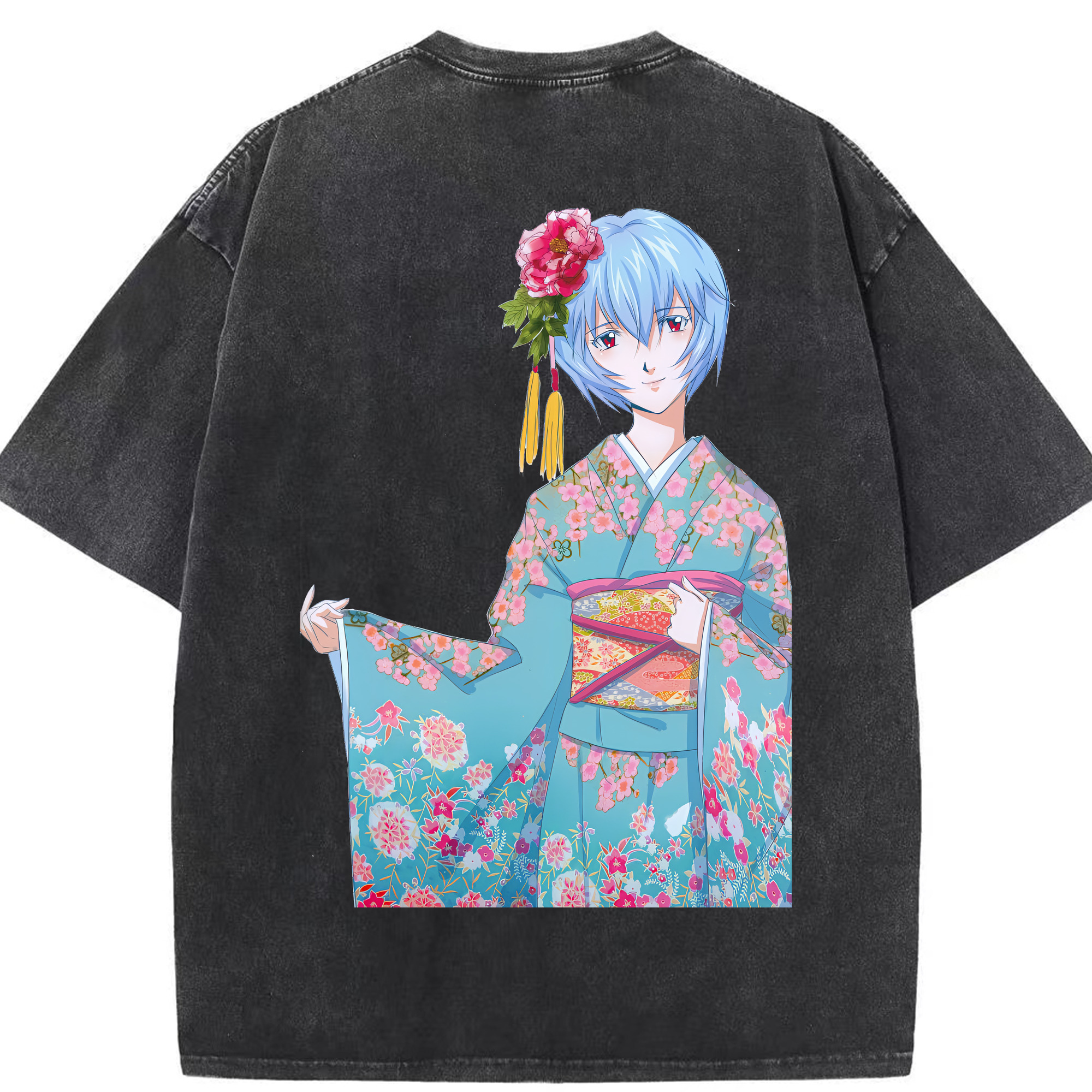 （画像用） EVA 新世紀エヴァンゲリオン 綿100% ヴィンテージ風 半袖Tシャツ（背面プリント）