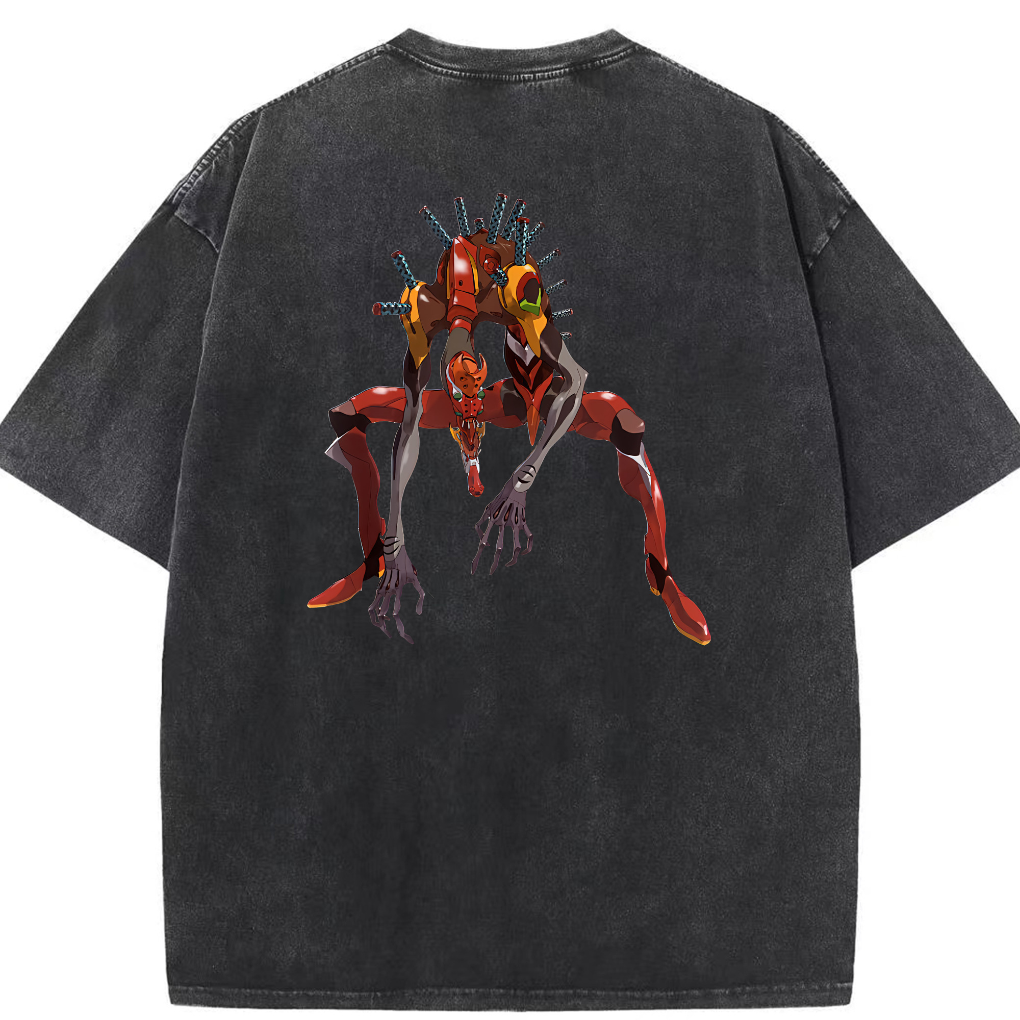 （画像用） EVA 新世紀エヴァンゲリオン 綿100% ヴィンテージ風 半袖Tシャツ（背面プリント）