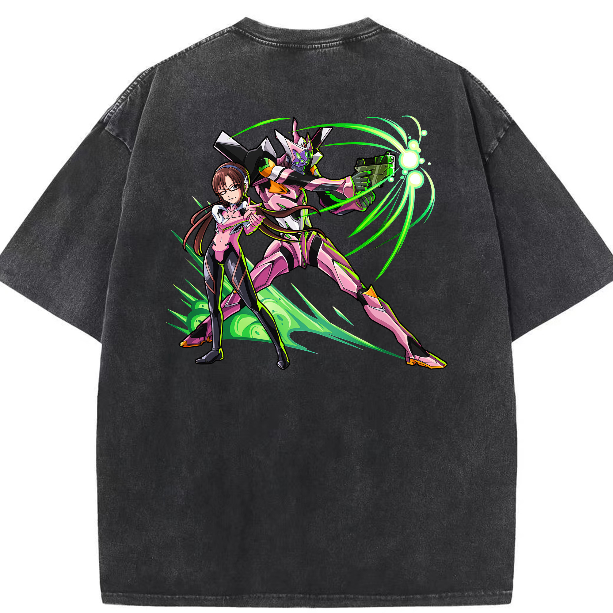 （画像用） EVA 新世紀エヴァンゲリオン 綿100% ヴィンテージ風 半袖Tシャツ（背面プリント）