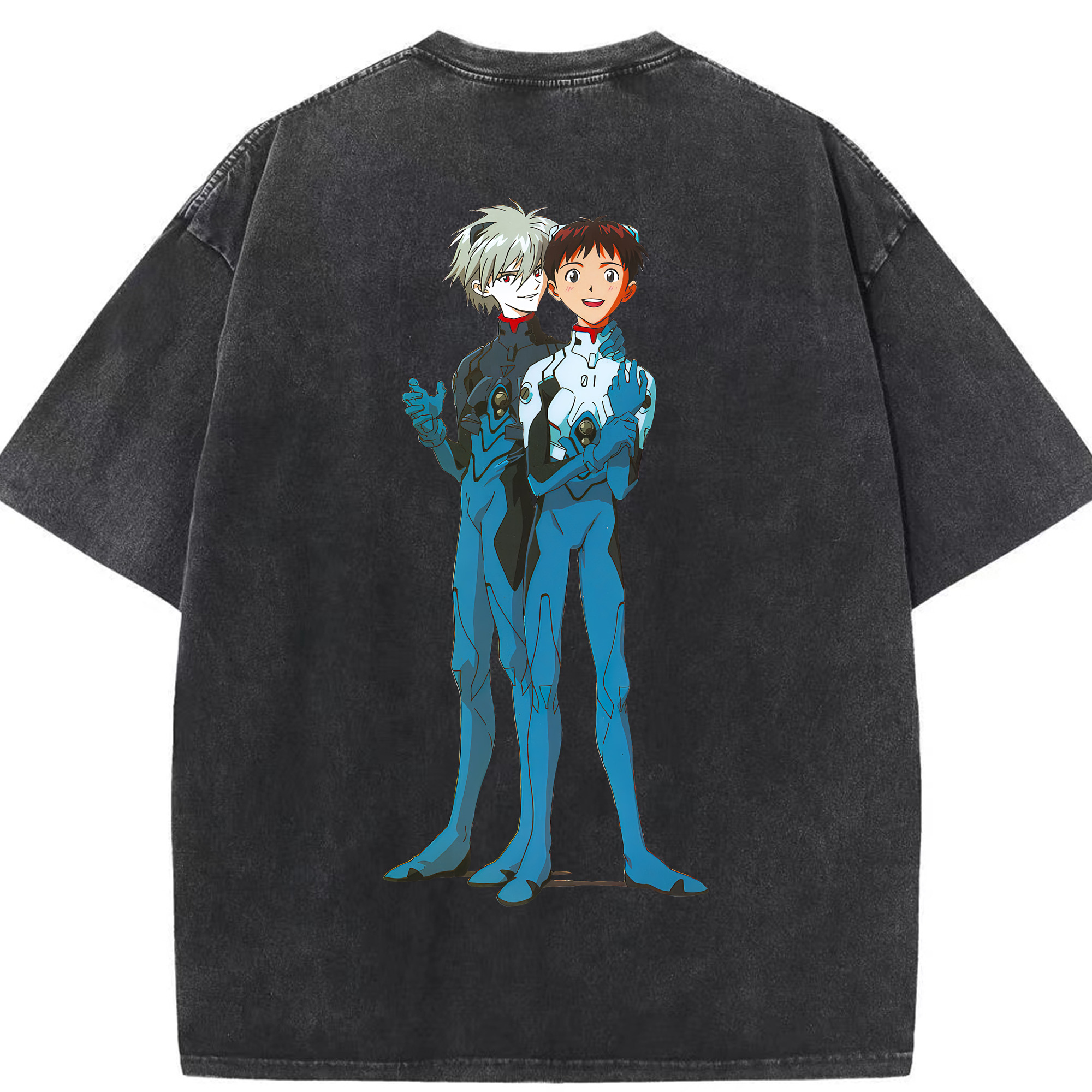 （画像用） EVA 新世紀エヴァンゲリオン 綿100% ヴィンテージ風 半袖Tシャツ（背面プリント）