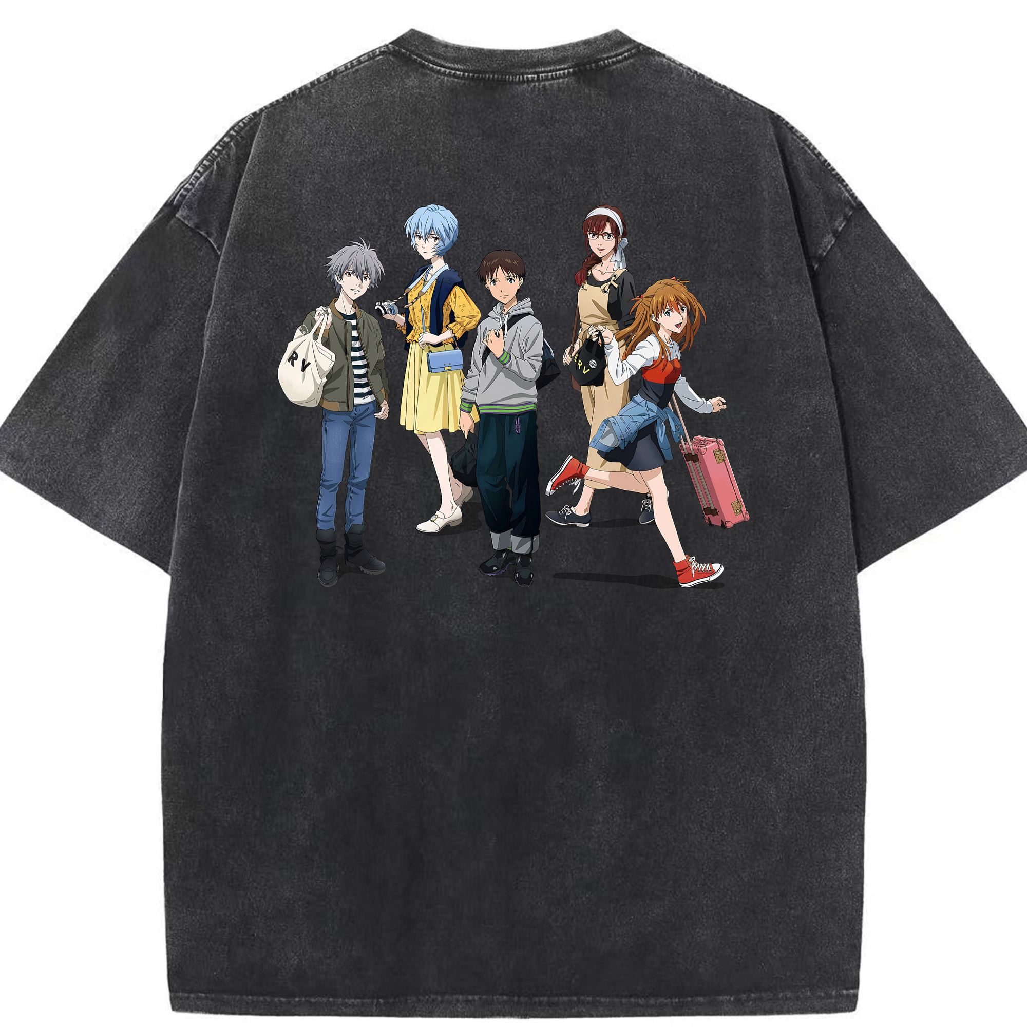 （画像用） EVA 新世紀エヴァンゲリオン 綿100% ヴィンテージ風 半袖Tシャツ（背面プリント）