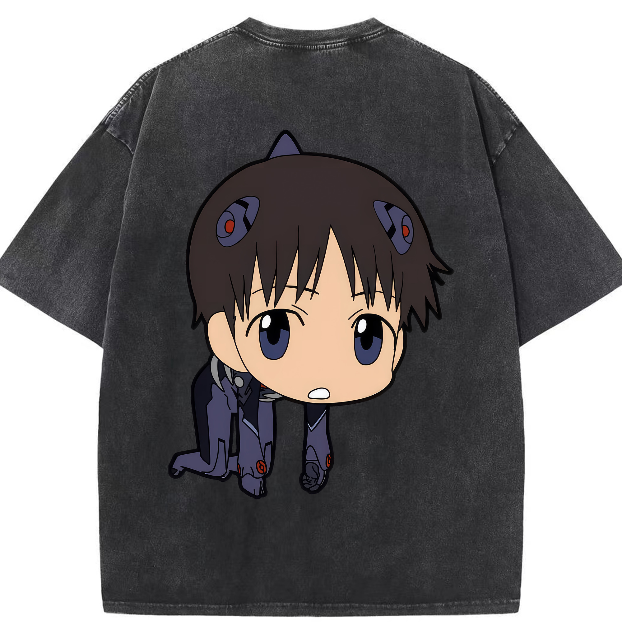 （画像用） EVA 新世紀エヴァンゲリオン 綿100% ヴィンテージ風 半袖Tシャツ（背面プリント）