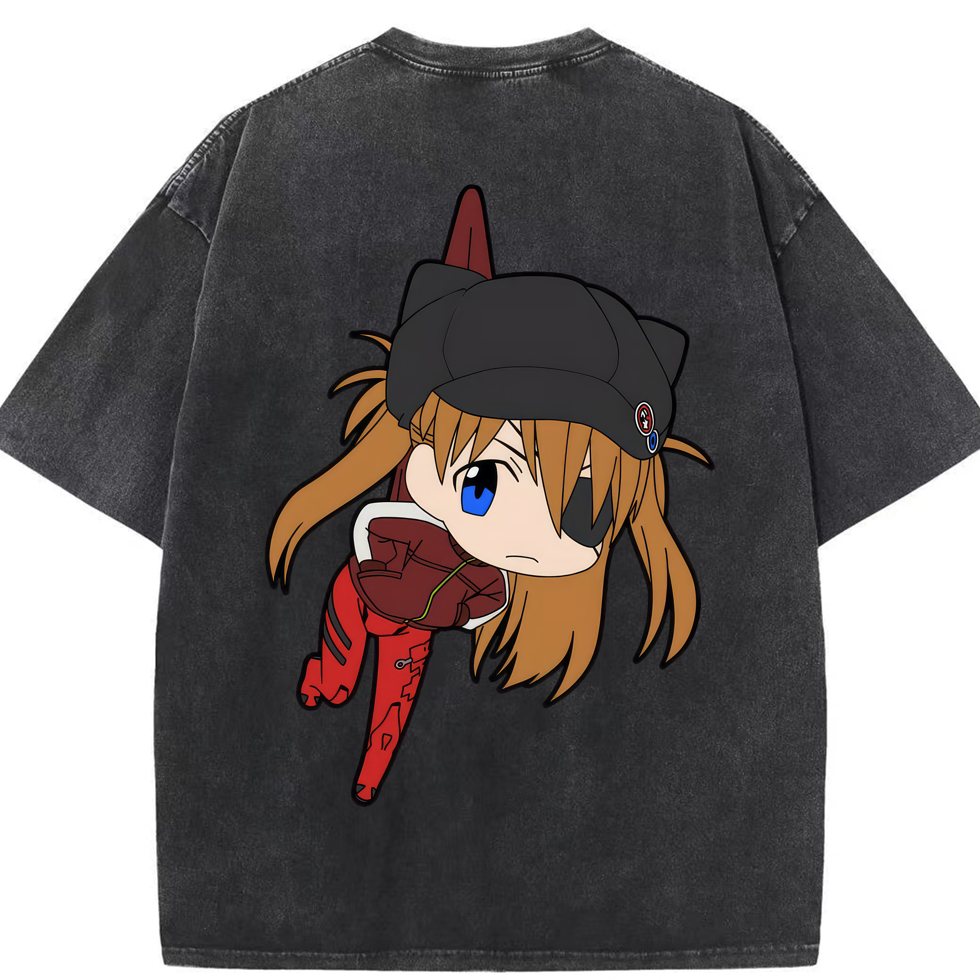 （画像用） EVA 新世紀エヴァンゲリオン 綿100% ヴィンテージ風 半袖Tシャツ（背面プリント）
