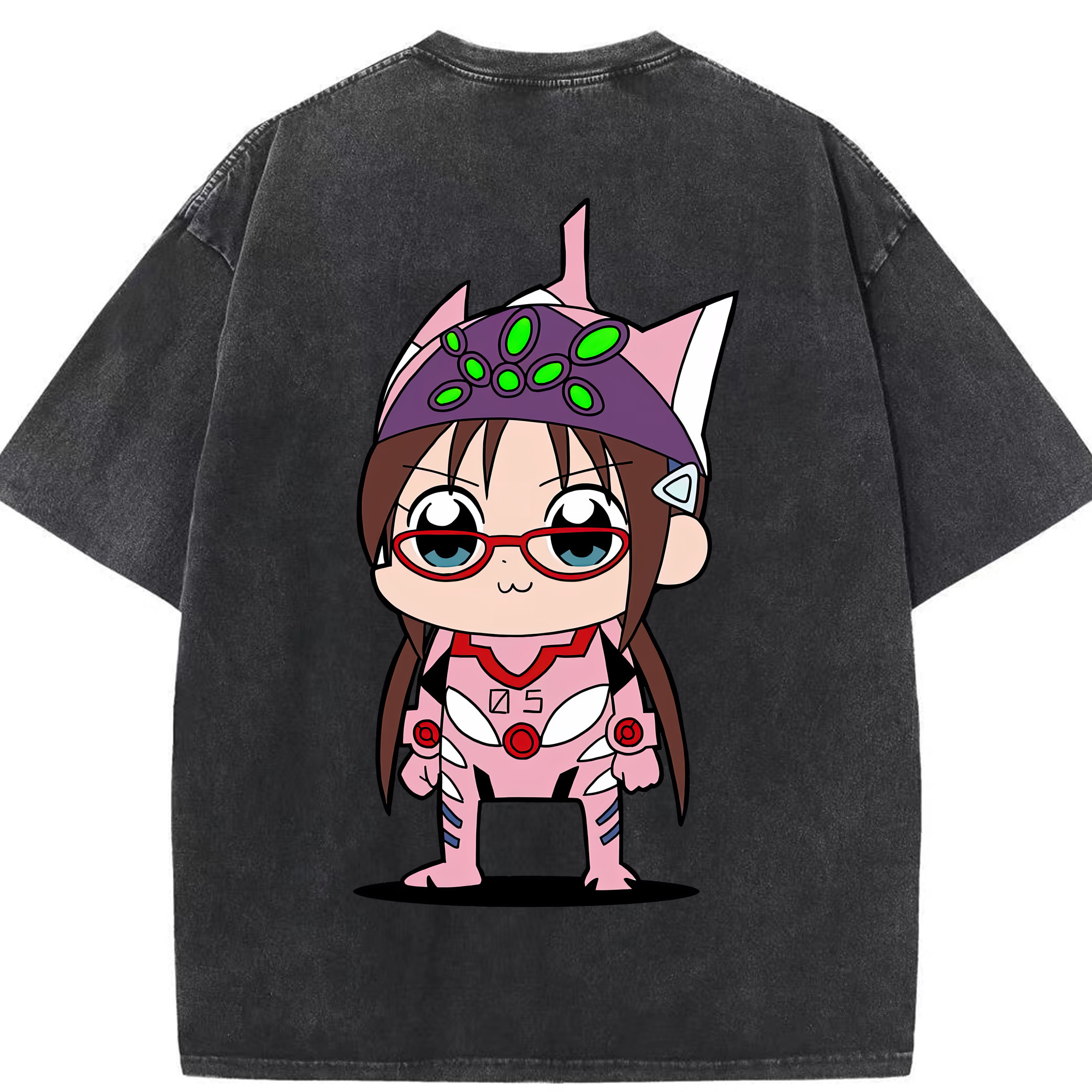 （画像用） EVA 新世紀エヴァンゲリオン 綿100% ヴィンテージ風 半袖Tシャツ（背面プリント）