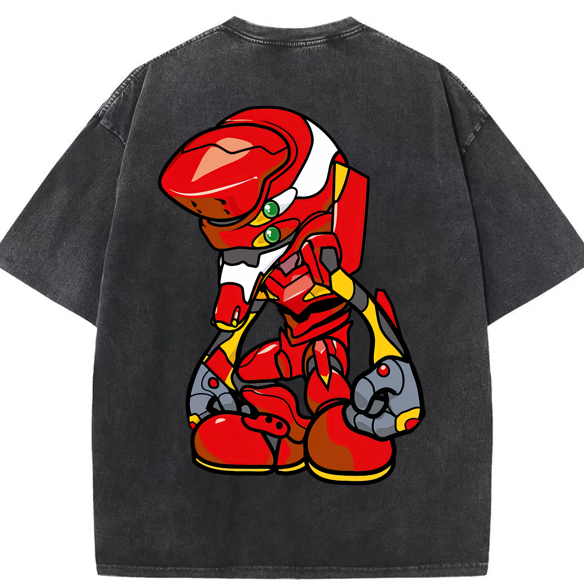 （画像用） EVA 新世紀エヴァンゲリオン 綿100% ヴィンテージ風 半袖Tシャツ（背面プリント）