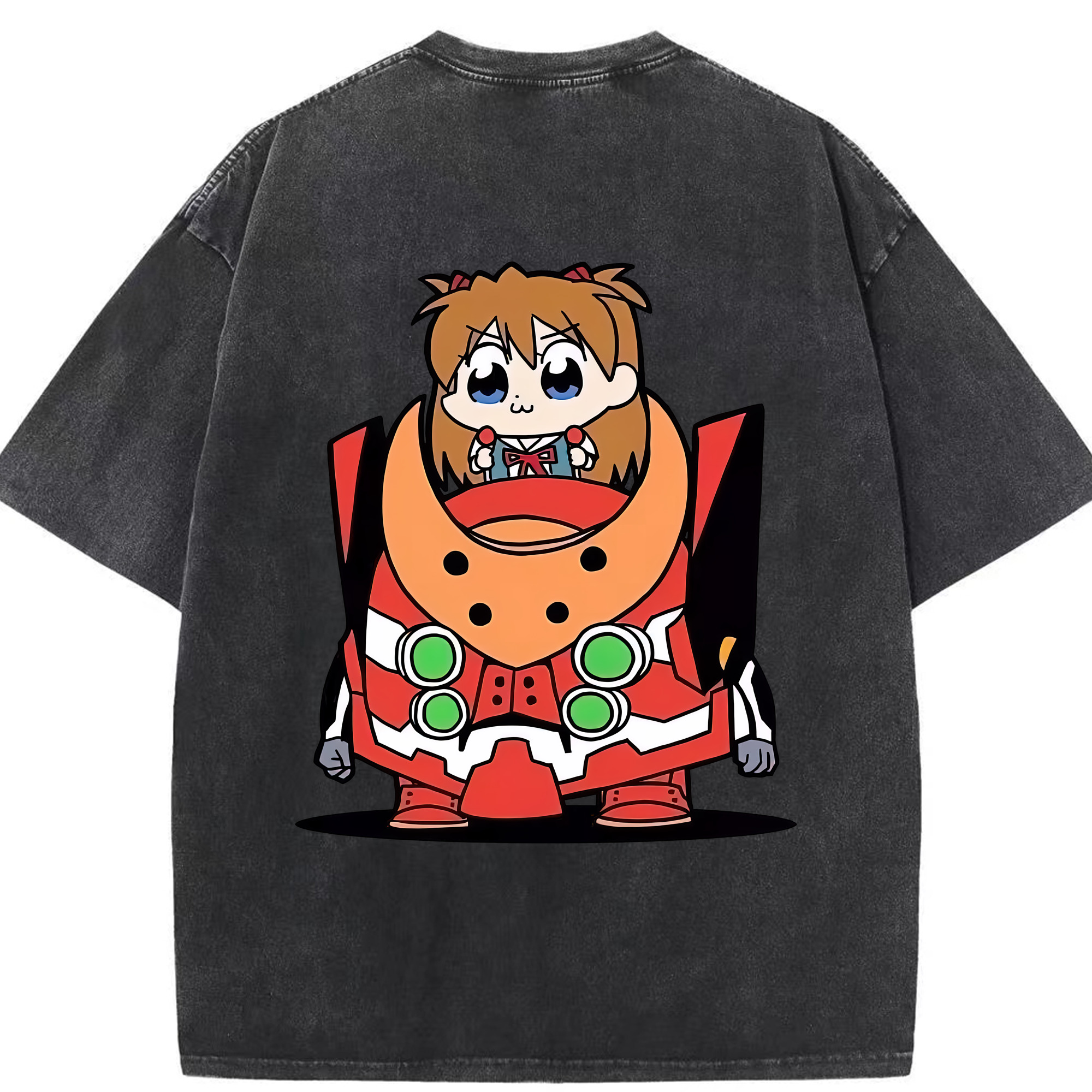 （画像用） EVA 新世紀エヴァンゲリオン 綿100% ヴィンテージ風 半袖Tシャツ（背面プリント）