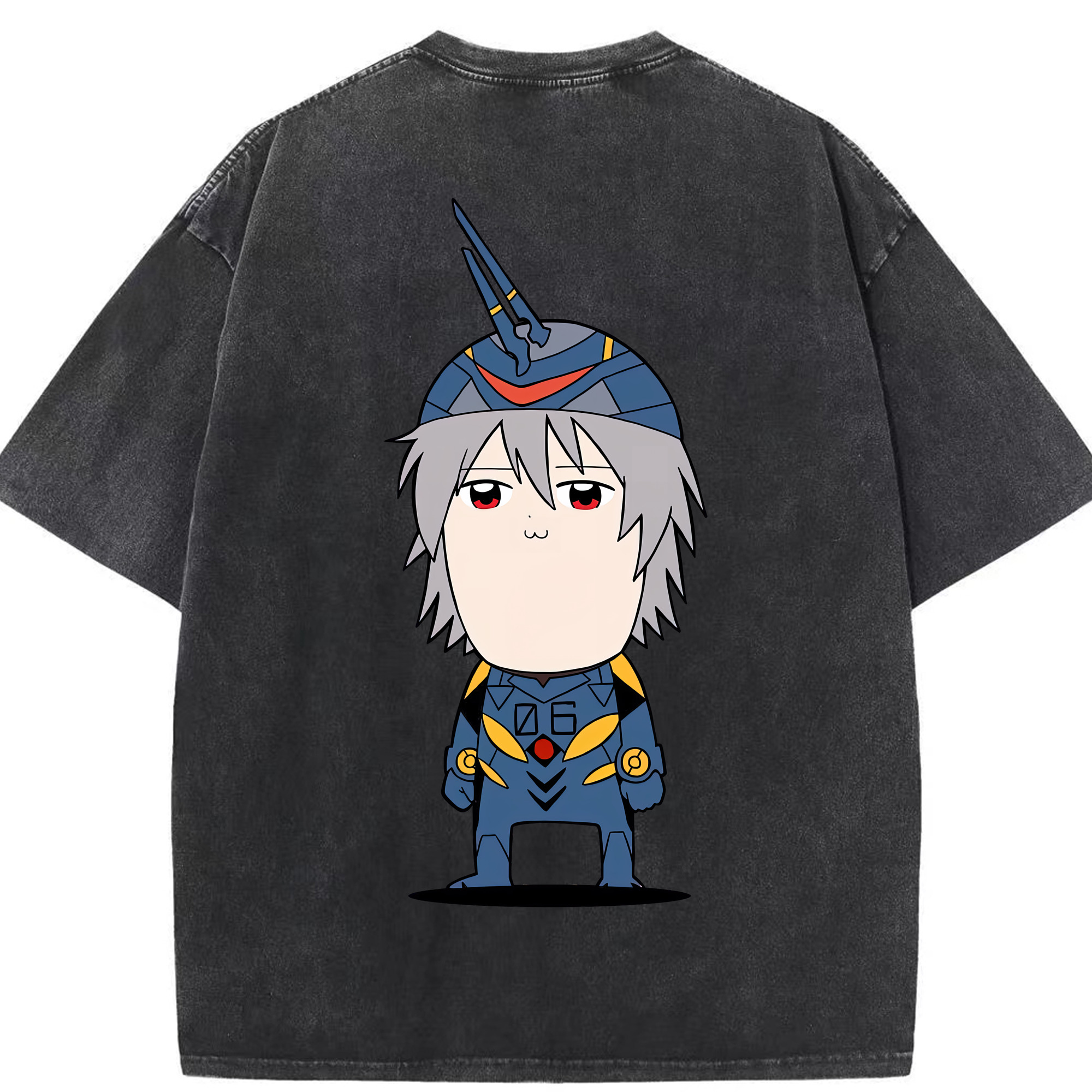 （画像用） EVA 新世紀エヴァンゲリオン 綿100% ヴィンテージ風 半袖Tシャツ（背面プリント）