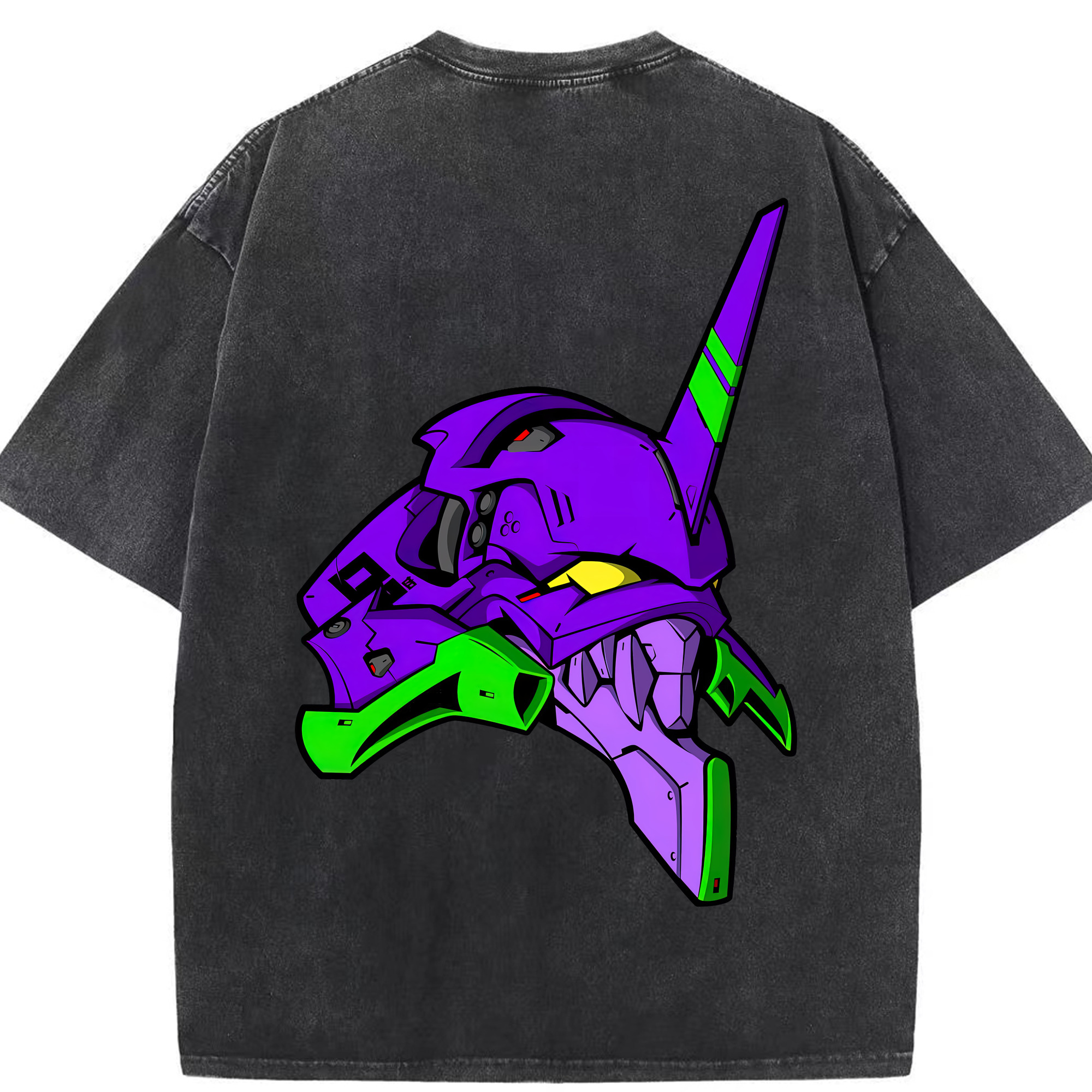 （画像用） EVA 新世紀エヴァンゲリオン 綿100% ヴィンテージ風 半袖Tシャツ（背面プリント）