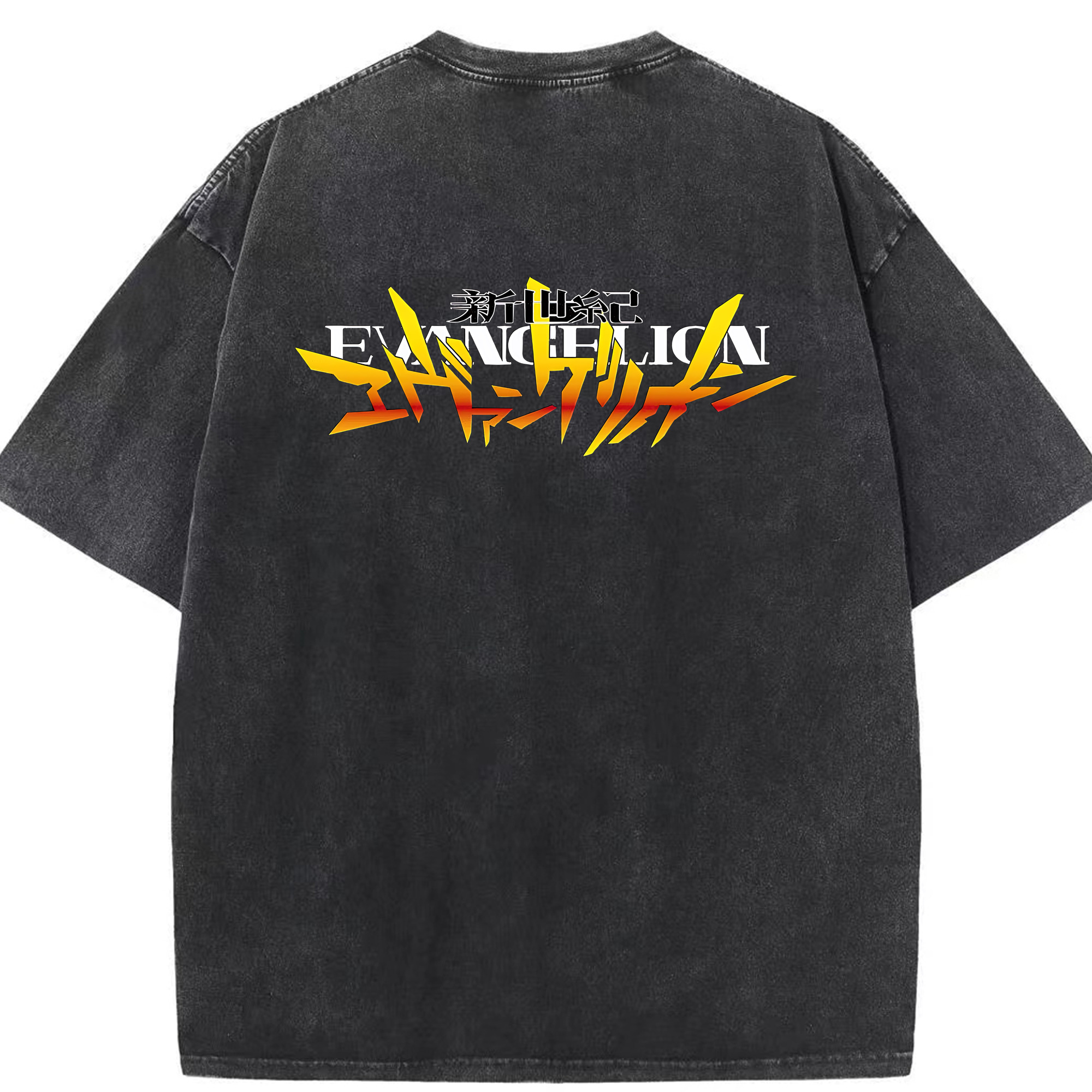 （画像用） EVA 新世紀エヴァンゲリオン 綿100% ヴィンテージ風 半袖Tシャツ（背面プリント）