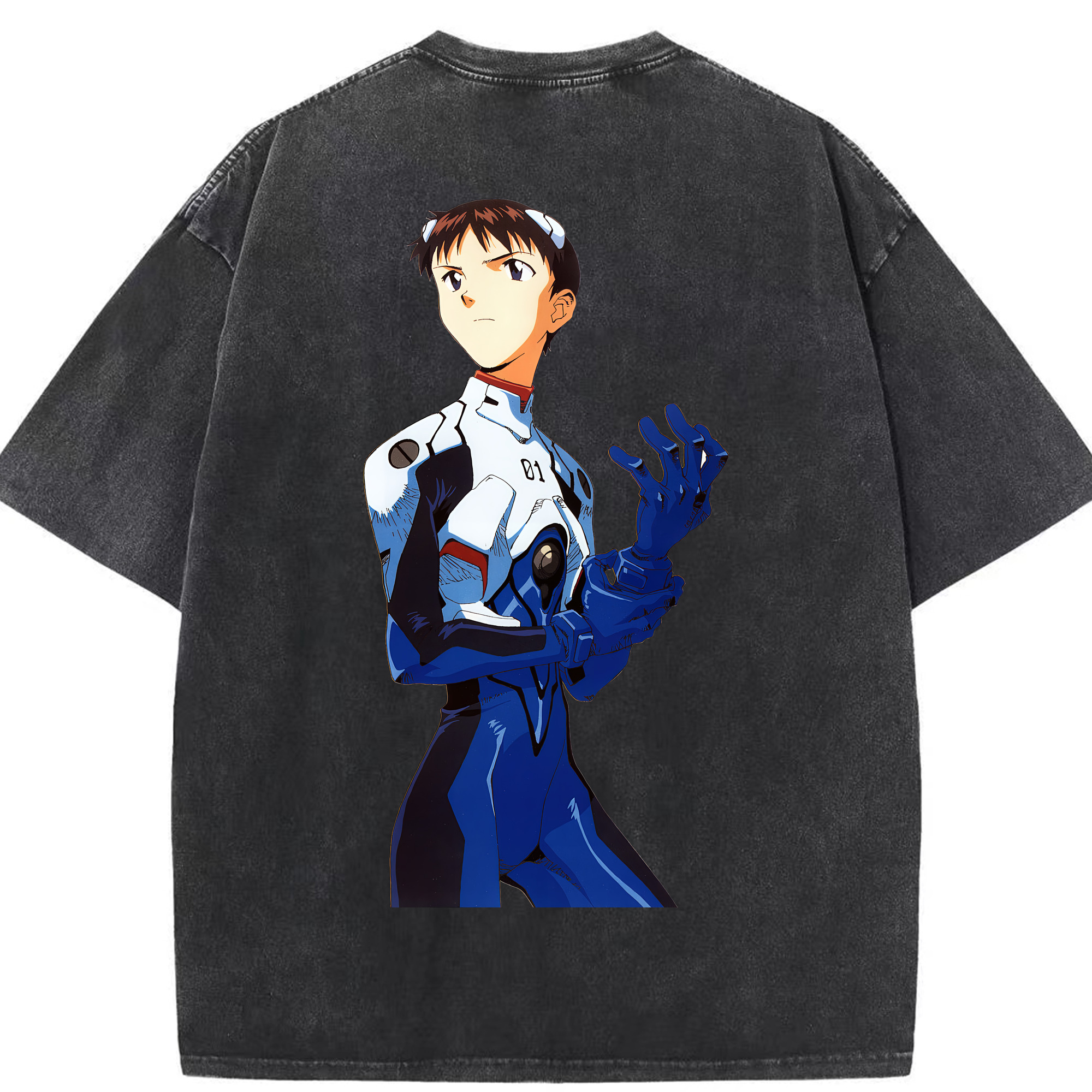 （画像用） EVA 新世紀エヴァンゲリオン 綿100% ヴィンテージ風 半袖Tシャツ（背面プリント）