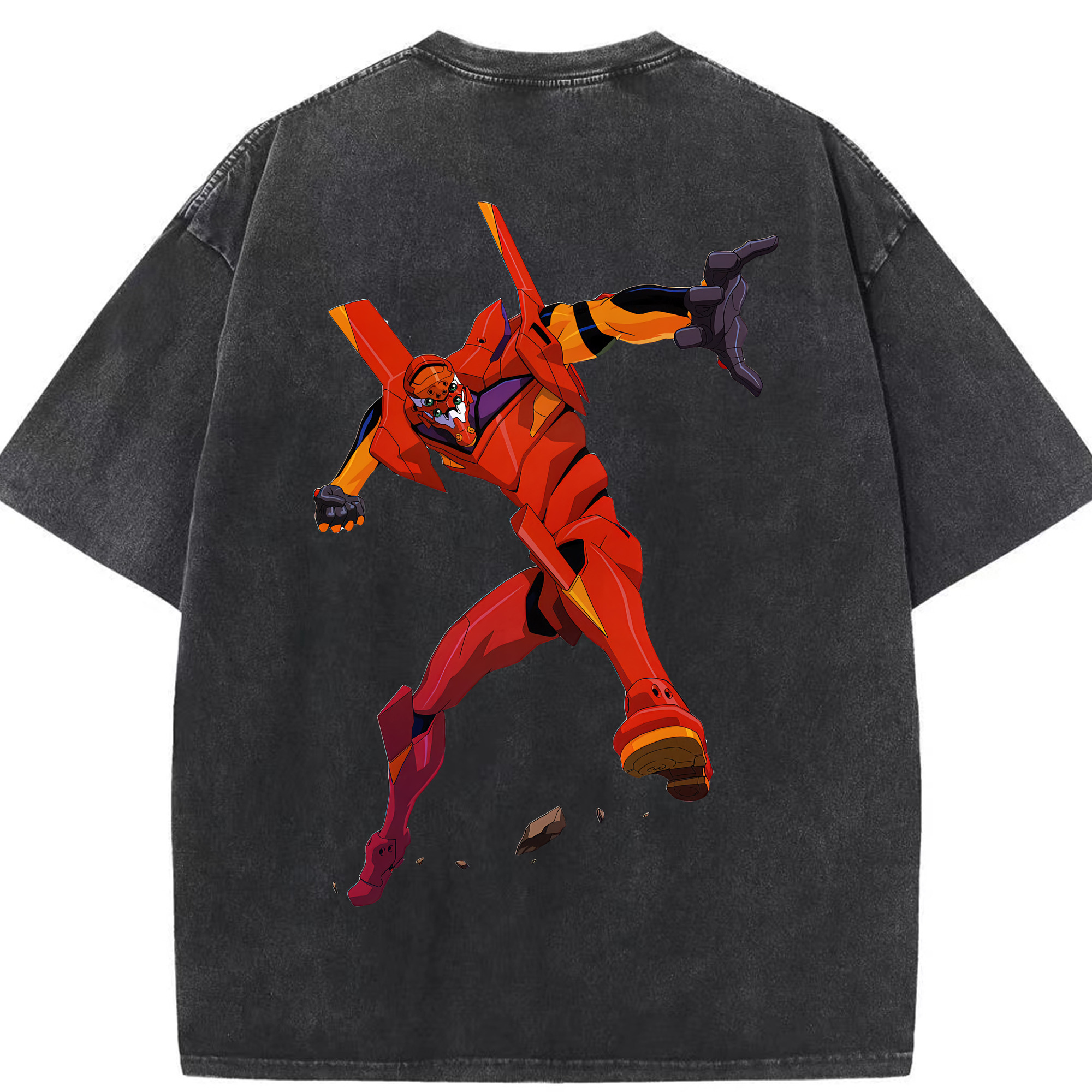 （画像用） EVA 新世紀エヴァンゲリオン 綿100% ヴィンテージ風 半袖Tシャツ（背面プリント）