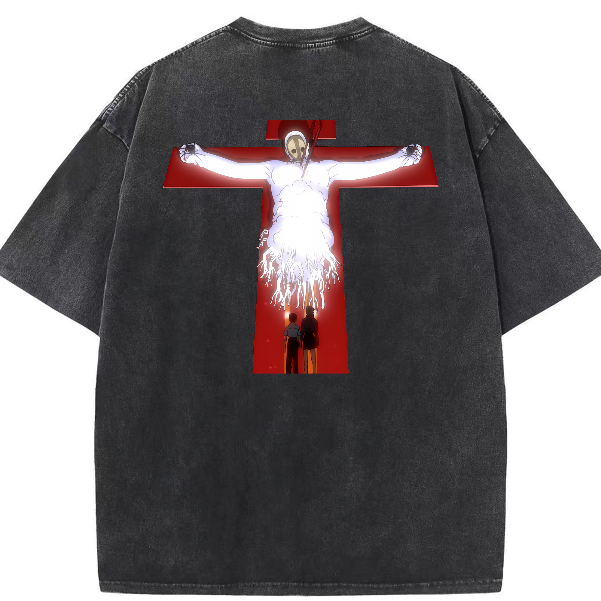 （画像用） EVA 新世紀エヴァンゲリオン 綿100% ヴィンテージ風 半袖Tシャツ（背面プリント）