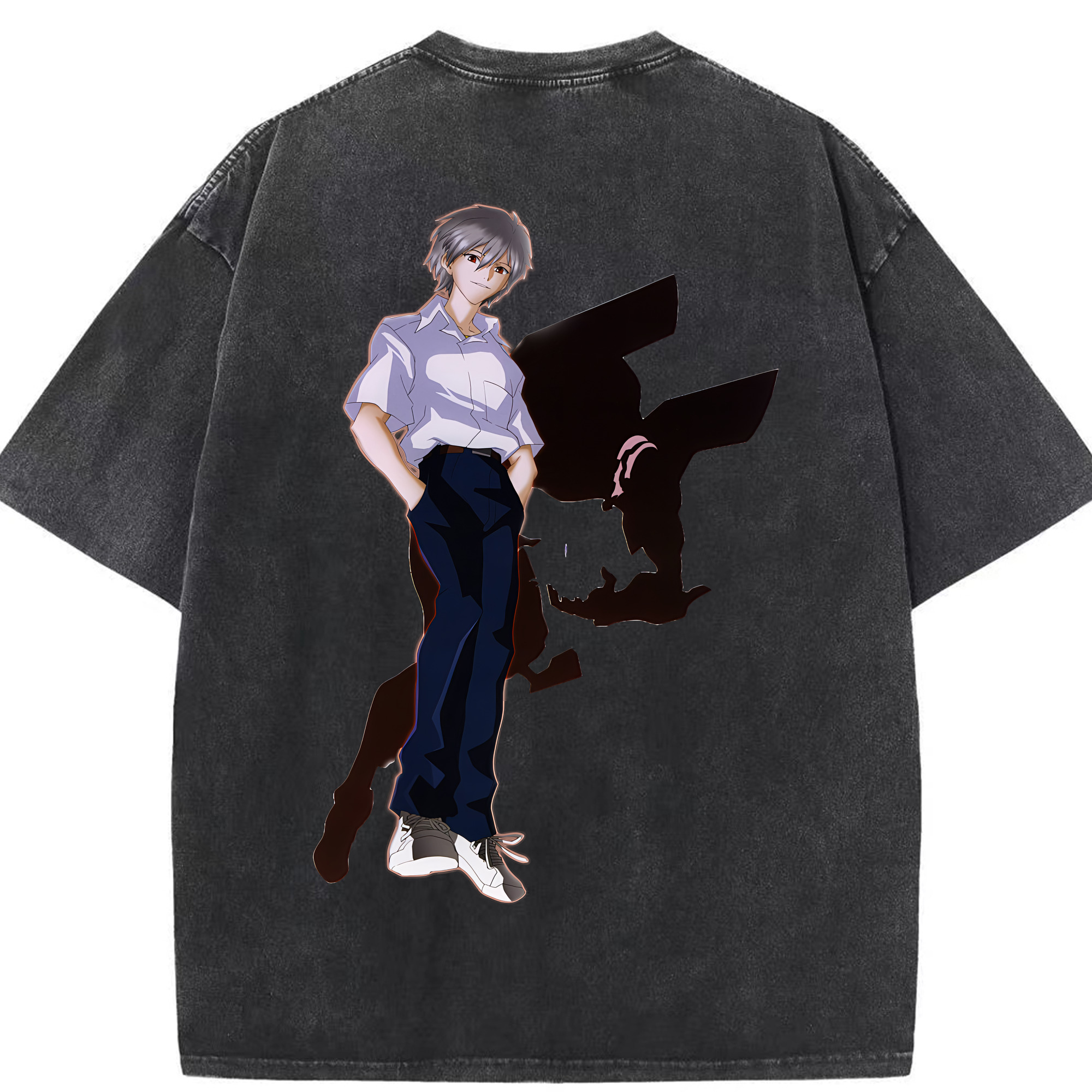 （画像用） EVA 新世紀エヴァンゲリオン 綿100% ヴィンテージ風 半袖Tシャツ（背面プリント）