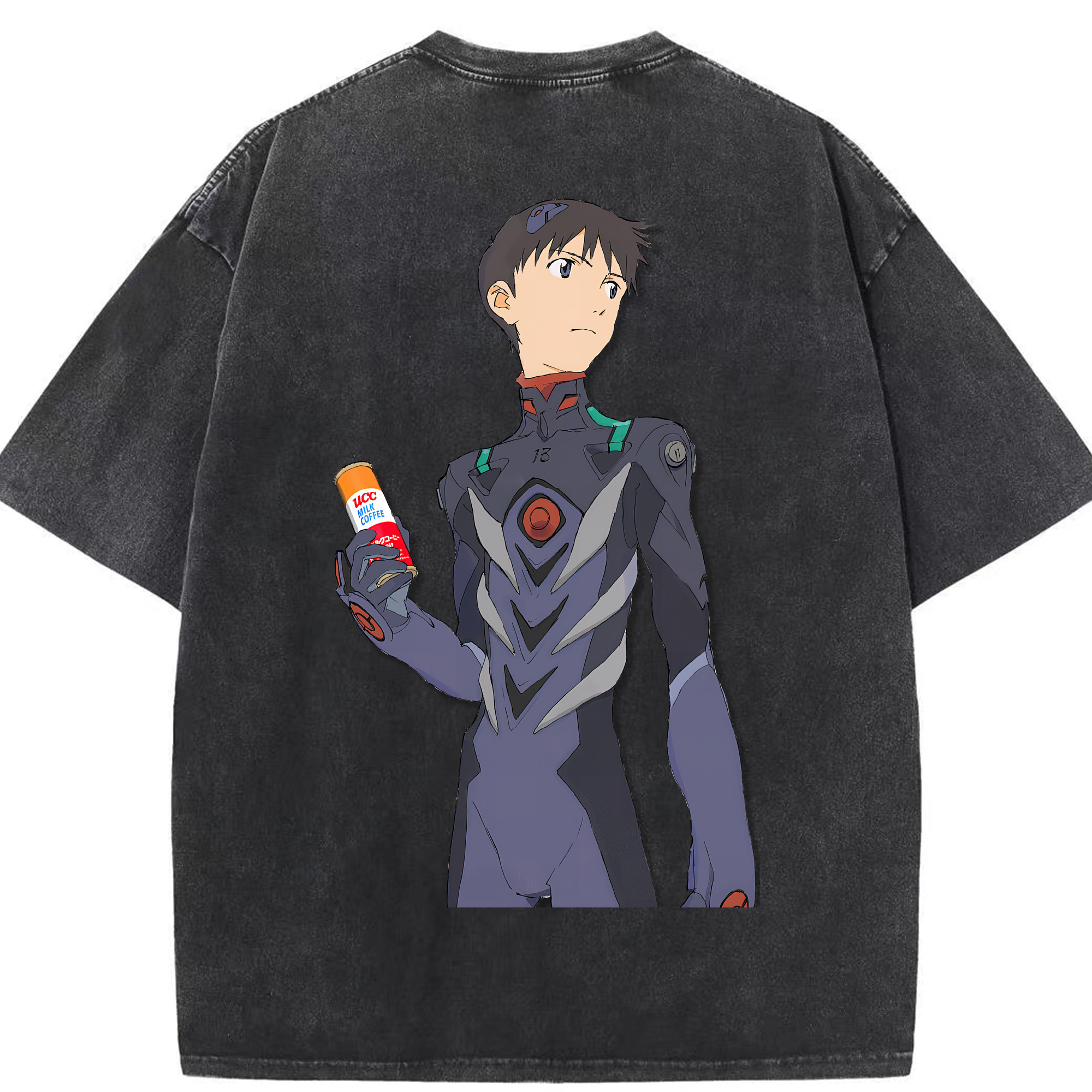 （画像用） EVA 新世紀エヴァンゲリオン 綿100% ヴィンテージ風 半袖Tシャツ（背面プリント）