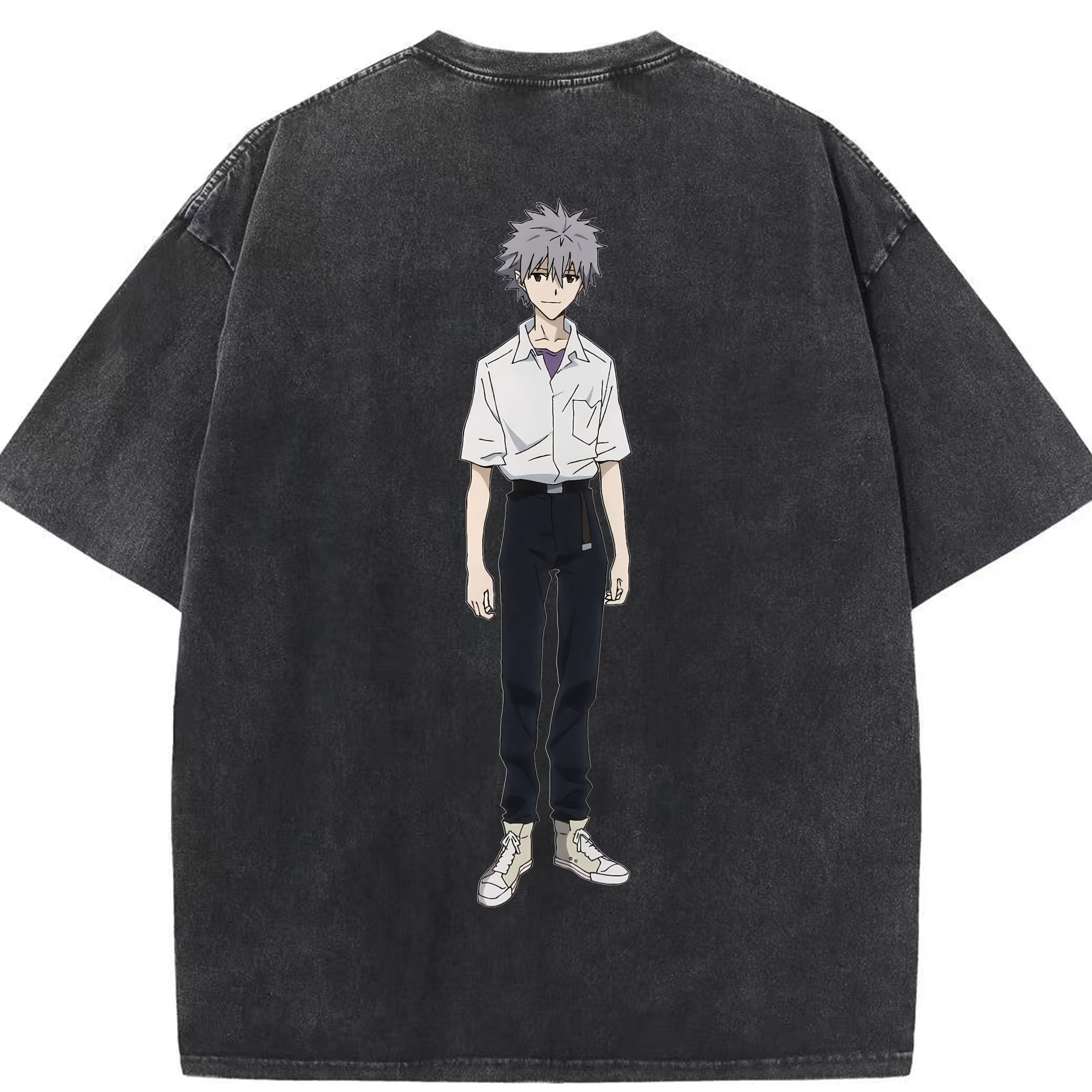 （画像用） EVA 新世紀エヴァンゲリオン 綿100% ヴィンテージ風 半袖Tシャツ（背面プリント）