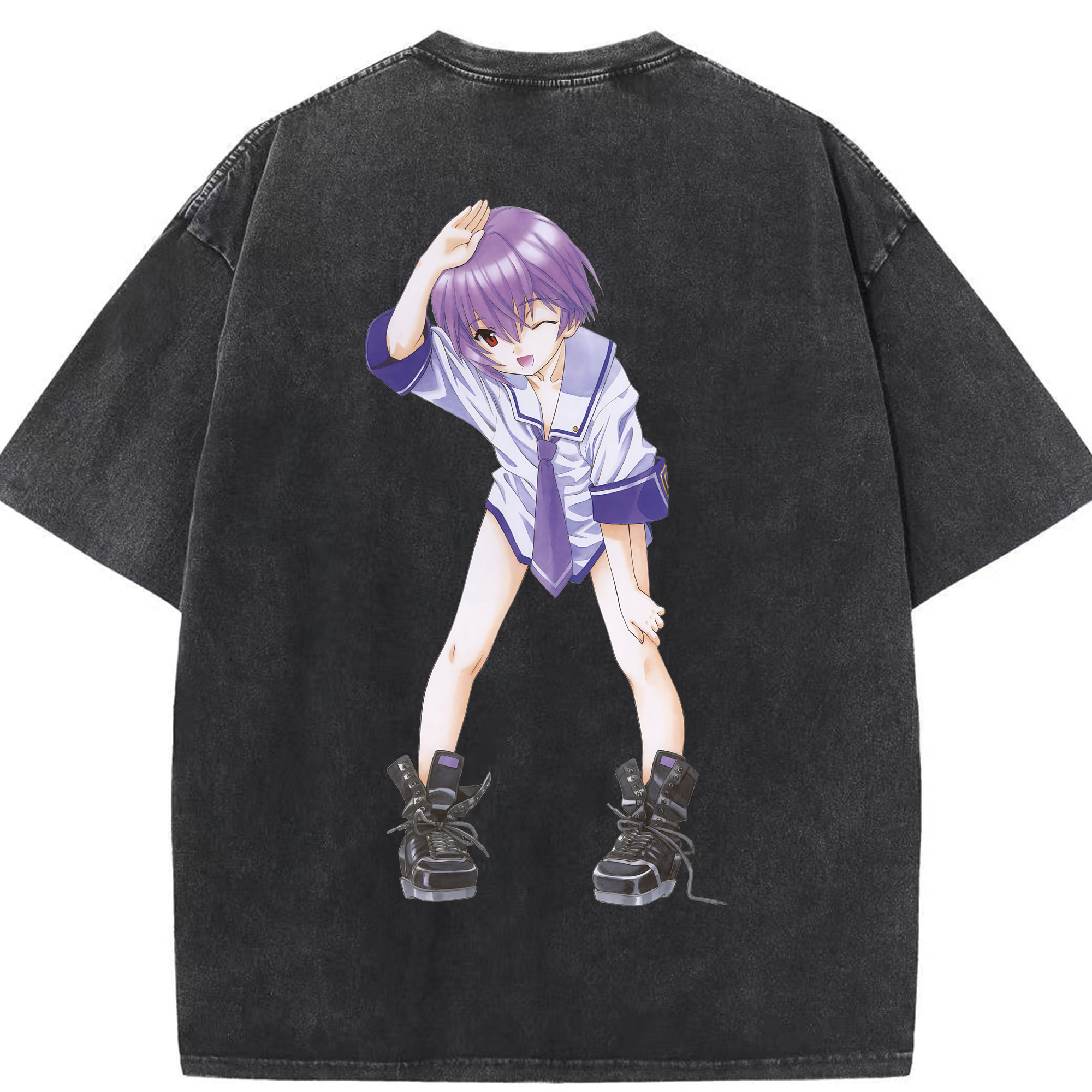 （画像用） EVA 新世紀エヴァンゲリオン 綿100% ヴィンテージ風 半袖Tシャツ（背面プリント）