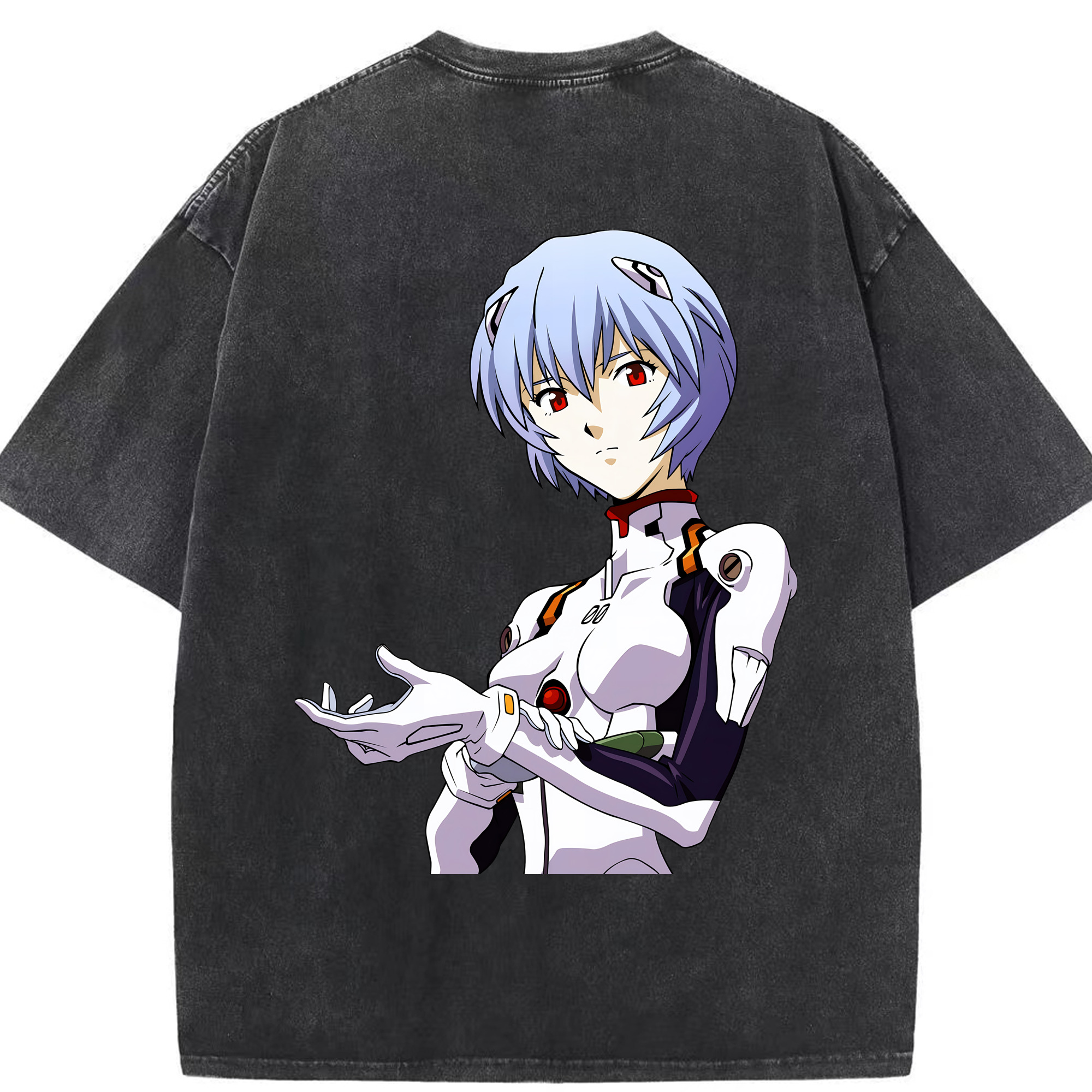 （画像用） EVA 新世紀エヴァンゲリオン 綿100% ヴィンテージ風 半袖Tシャツ（背面プリント）