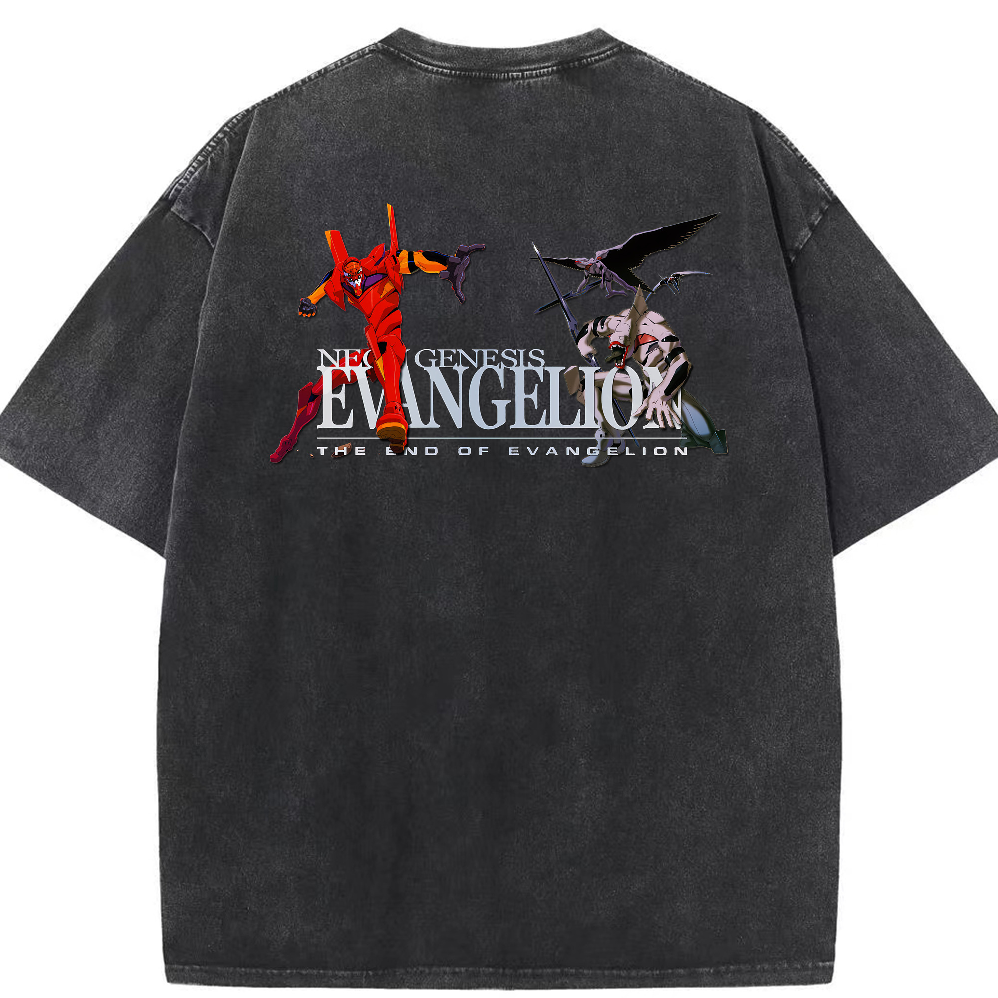 （画像用） EVA 新世紀エヴァンゲリオン 綿100% ヴィンテージ風 半袖Tシャツ（背面プリント）