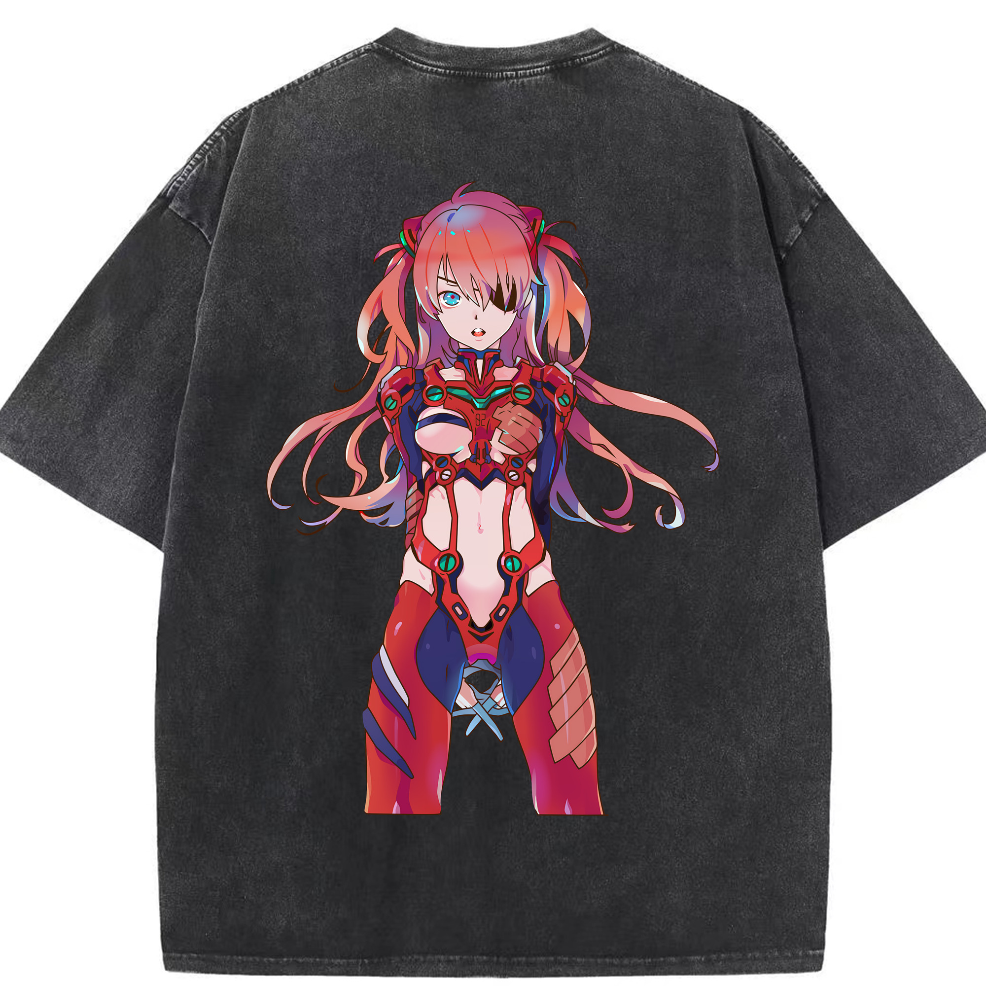 （画像用） EVA 新世紀エヴァンゲリオン 綿100% ヴィンテージ風 半袖Tシャツ（背面プリント）