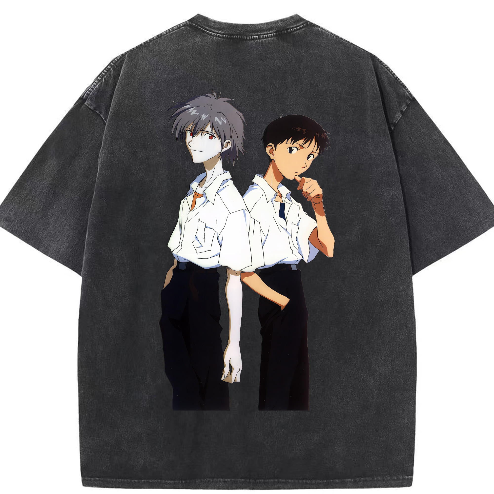 （画像用） EVA 新世紀エヴァンゲリオン 綿100% ヴィンテージ風 半袖Tシャツ（背面プリント）