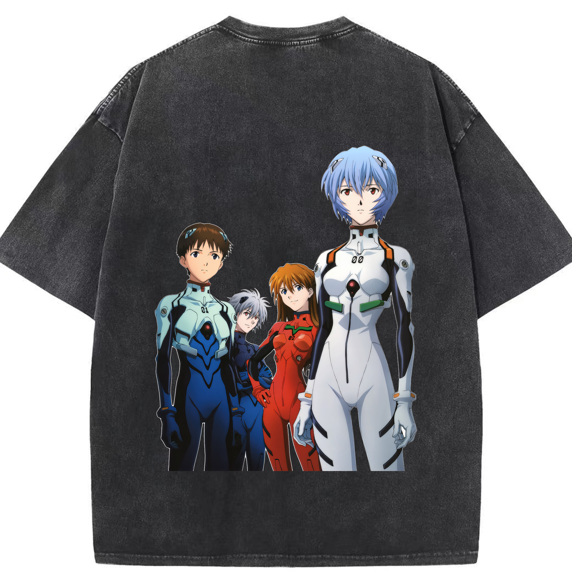 （画像用） EVA 新世紀エヴァンゲリオン 綿100% ヴィンテージ風 半袖Tシャツ（背面プリント）