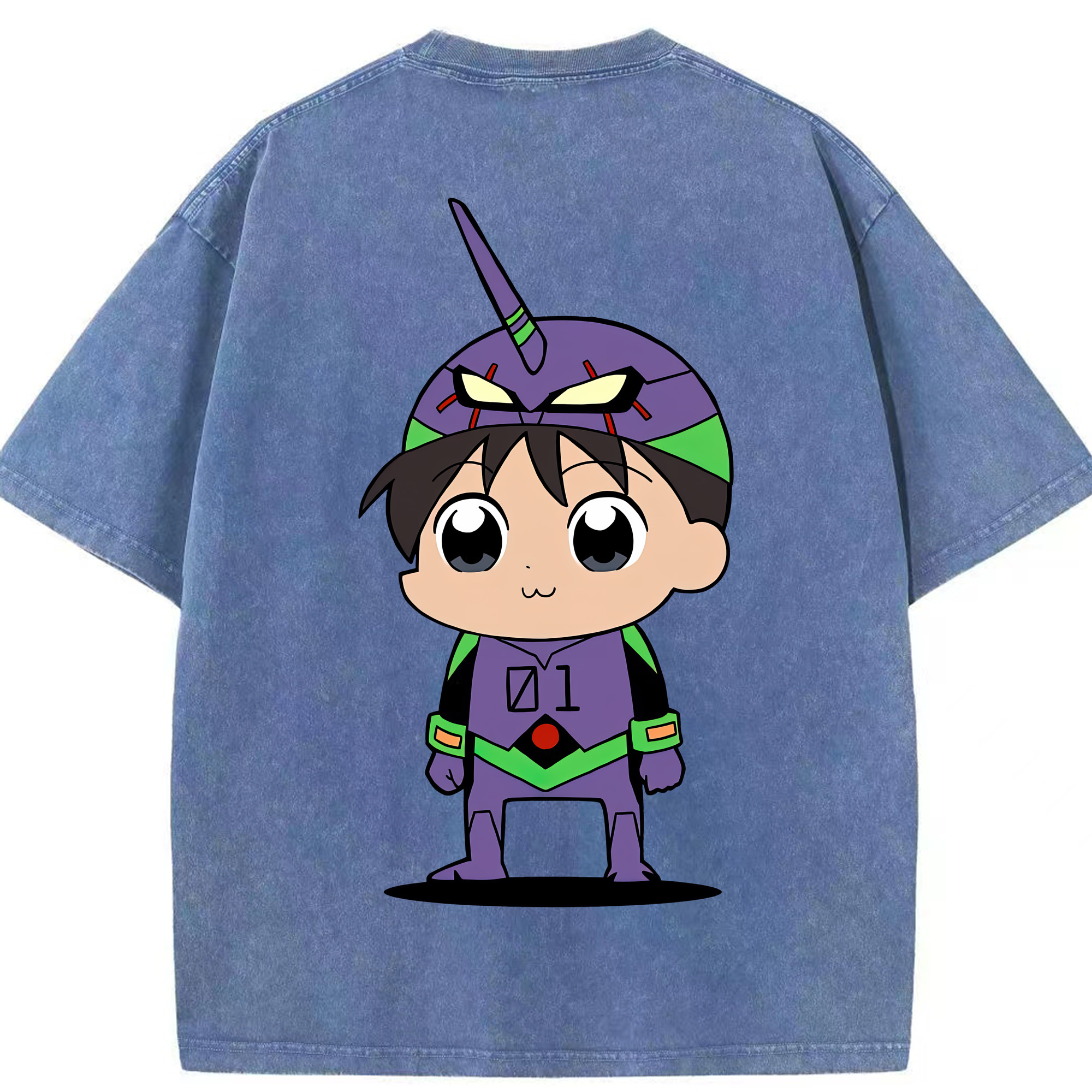 （画像用） EVA 新世紀エヴァンゲリオン 綿100% ヴィンテージ風 半袖Tシャツ（背面プリント）