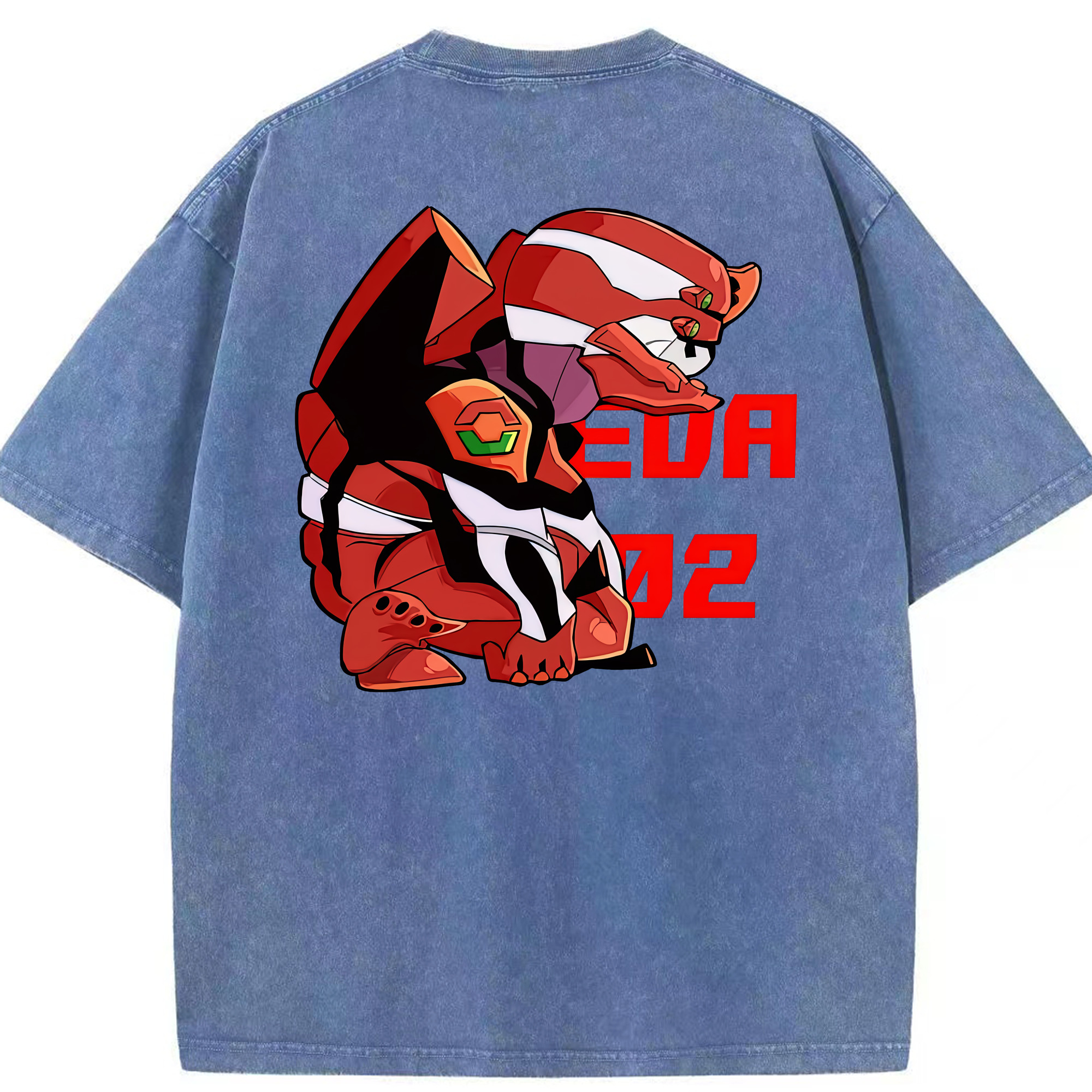 （画像用） EVA 新世紀エヴァンゲリオン 綿100% ヴィンテージ風 半袖Tシャツ（背面プリント）