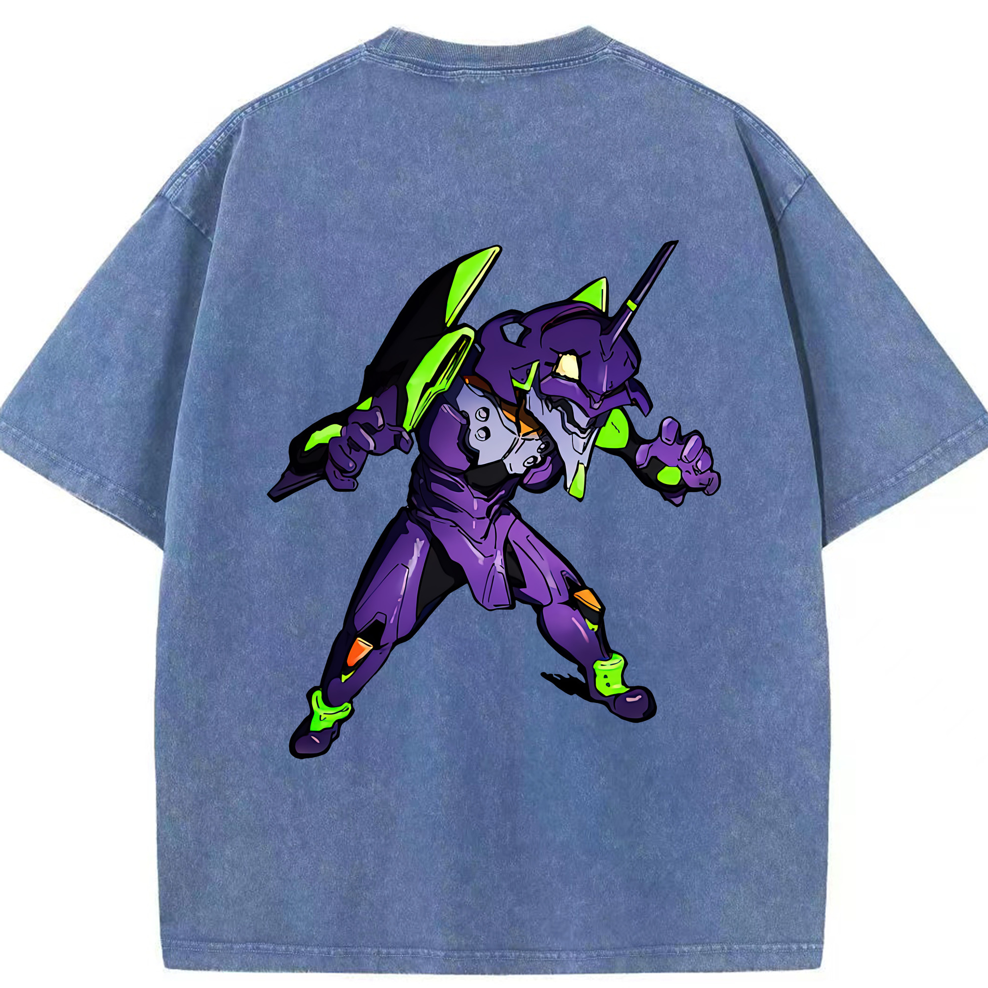 （画像用） EVA 新世紀エヴァンゲリオン 綿100% ヴィンテージ風 半袖Tシャツ（背面プリント）