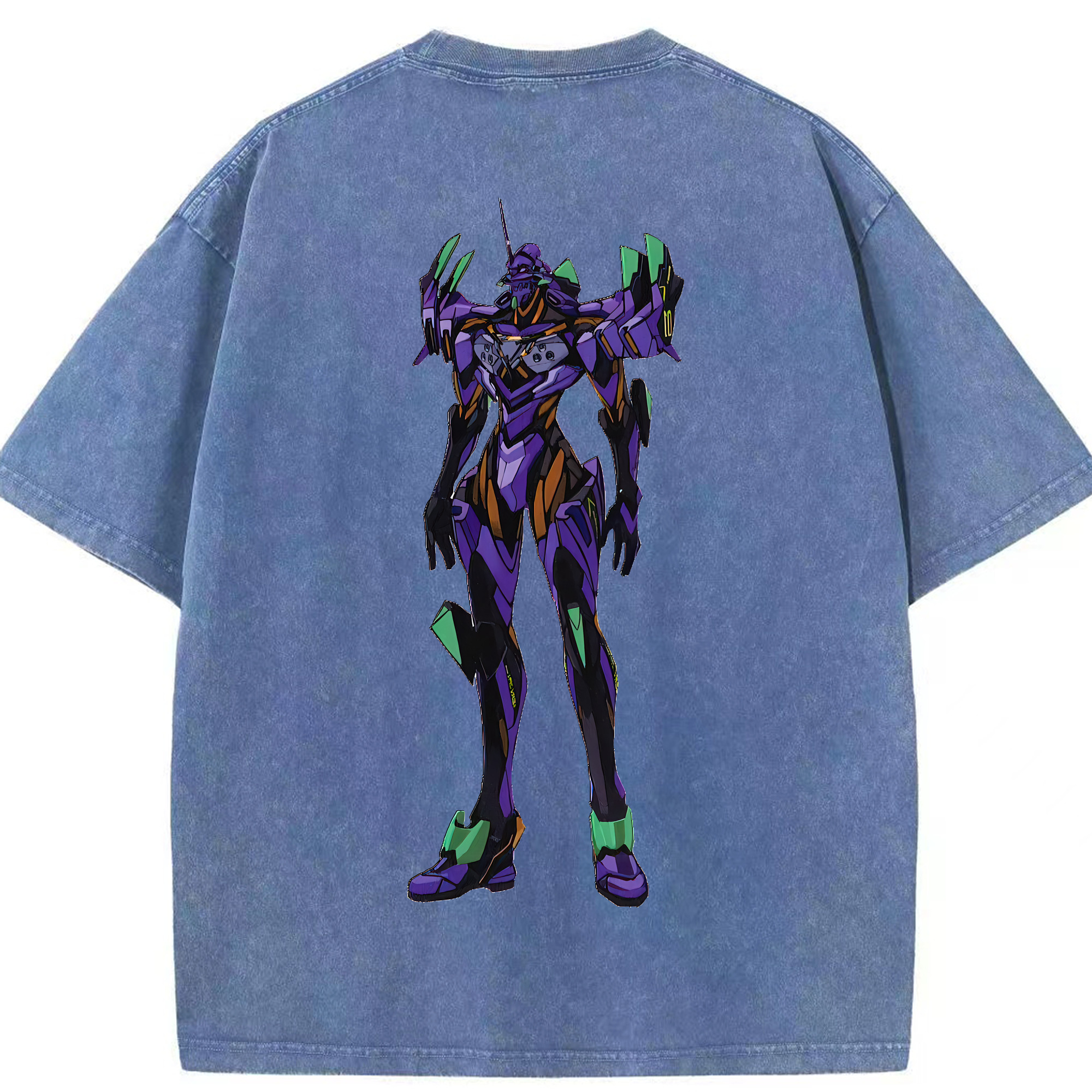 （画像用） EVA 新世紀エヴァンゲリオン 綿100% ヴィンテージ風 半袖Tシャツ（背面プリント）