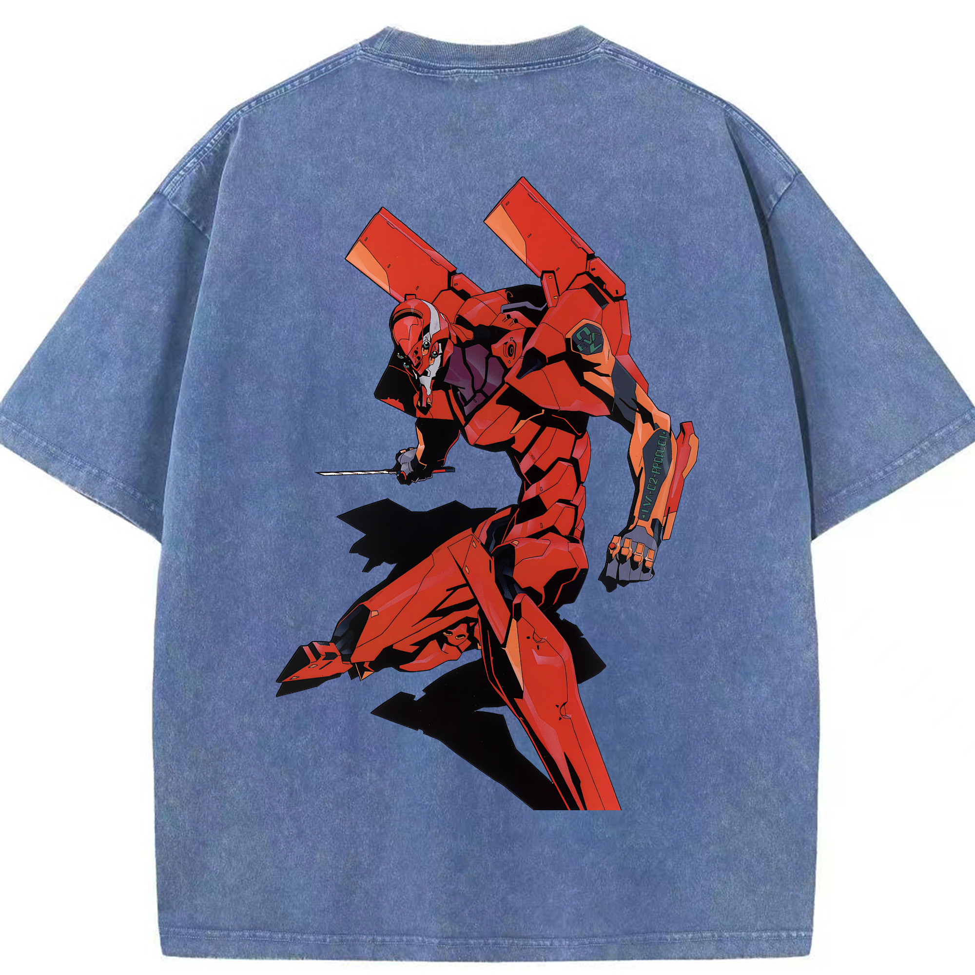 （画像用） EVA 新世紀エヴァンゲリオン 綿100% ヴィンテージ風 半袖Tシャツ（背面プリント）