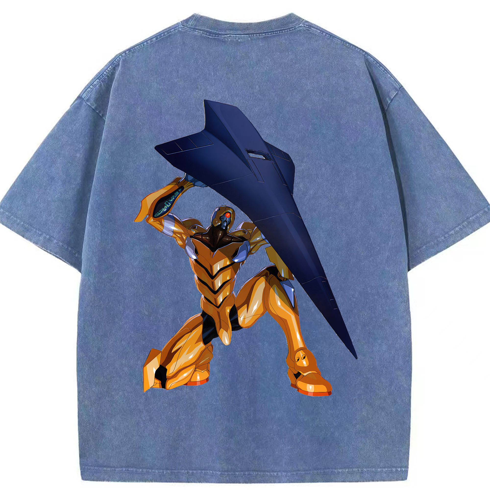 （画像用） EVA 新世紀エヴァンゲリオン 綿100% ヴィンテージ風 半袖Tシャツ（背面プリント）